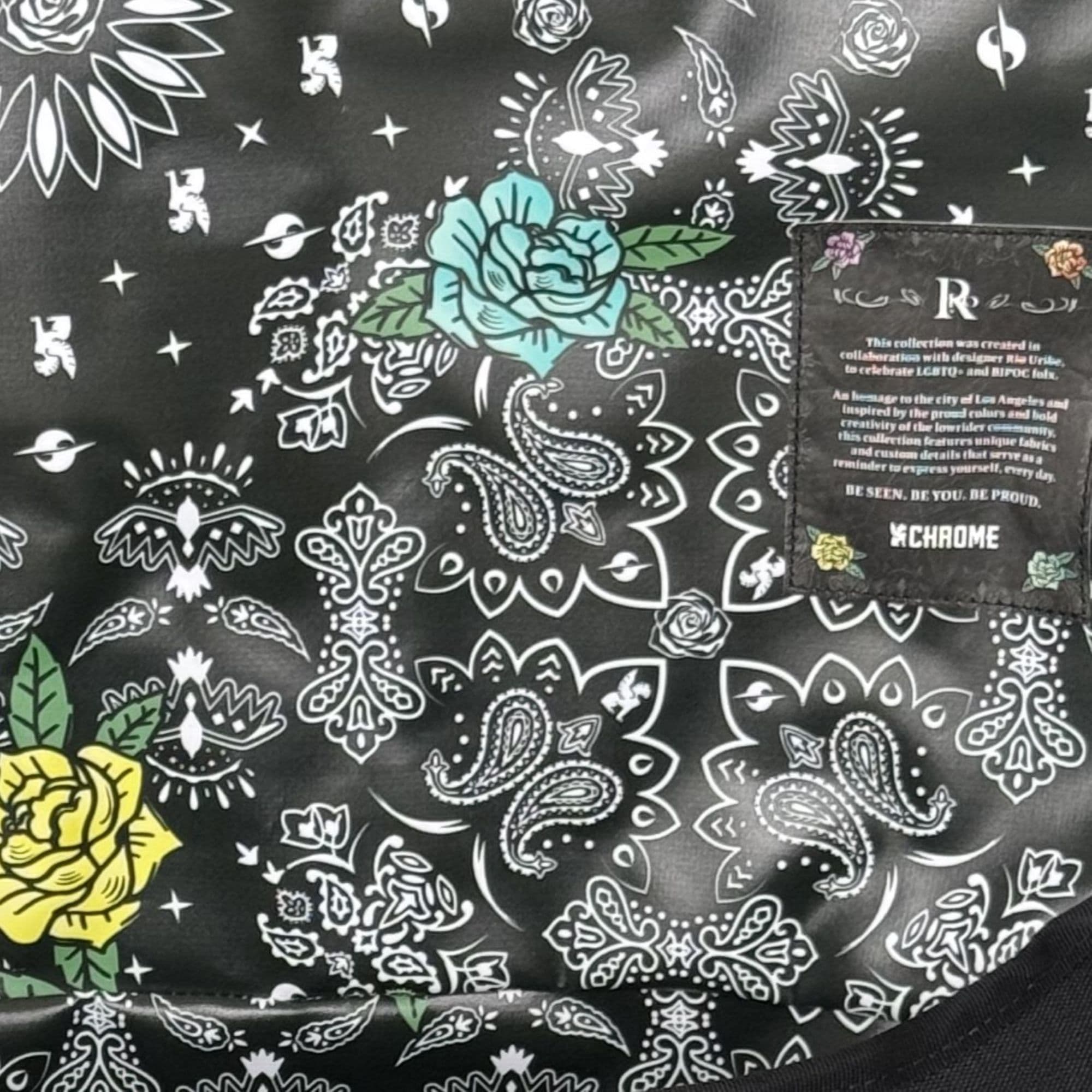 Chrome x Rio Mini Kadet in Rio Rose Black liner material with patch #color_rio rose black