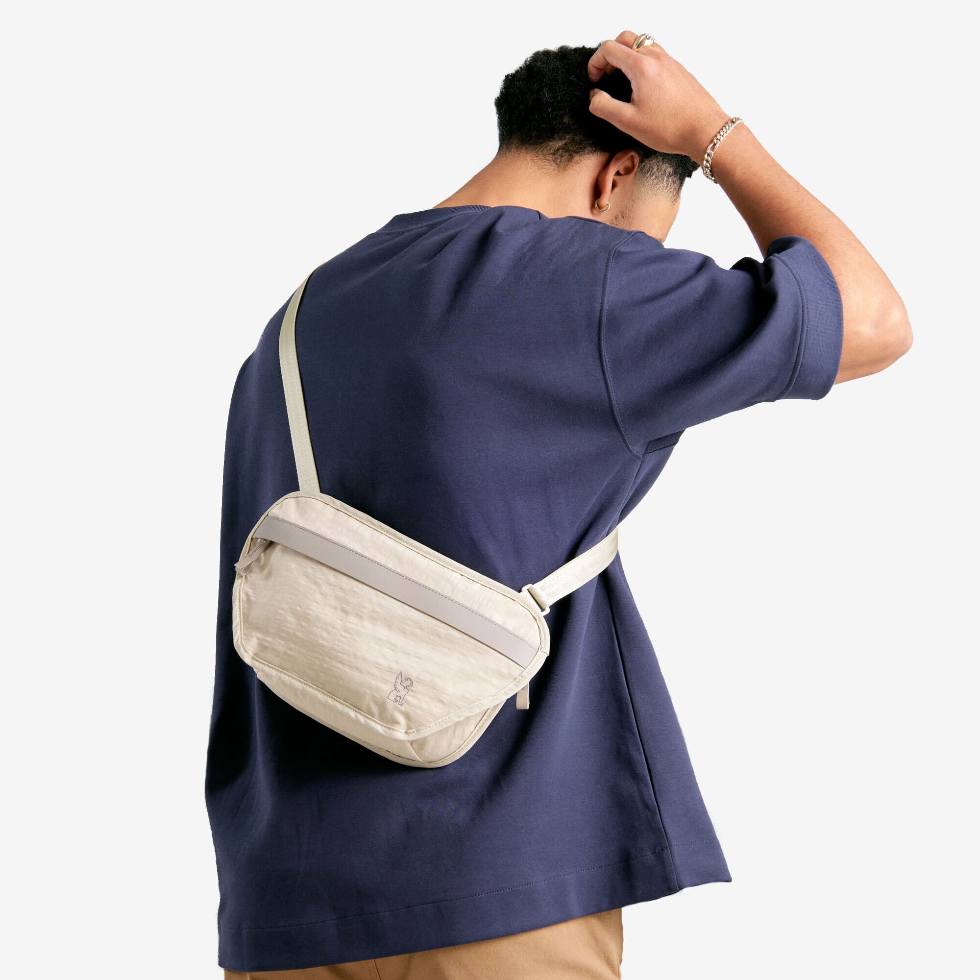 Sodo sling wearing it on his back