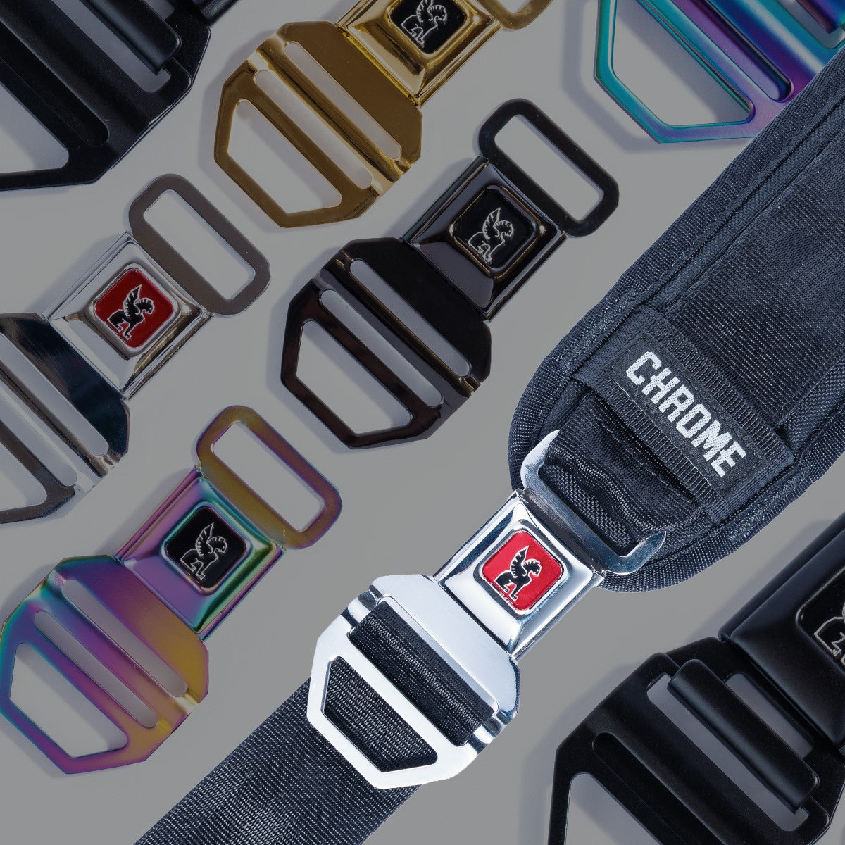 A collage of the new Small signature Chrome Industries buckle