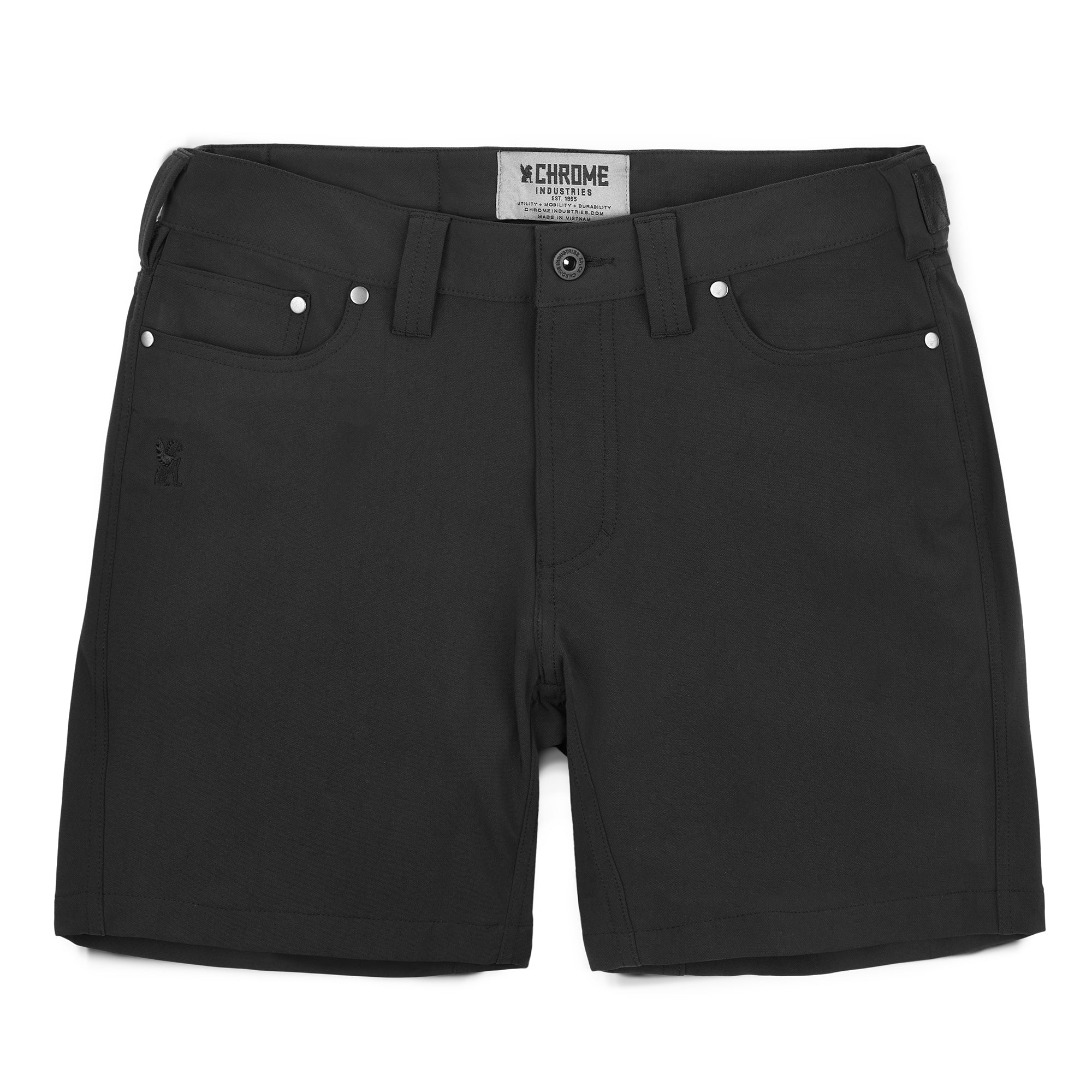 Women's Anza technical short front view #color_black