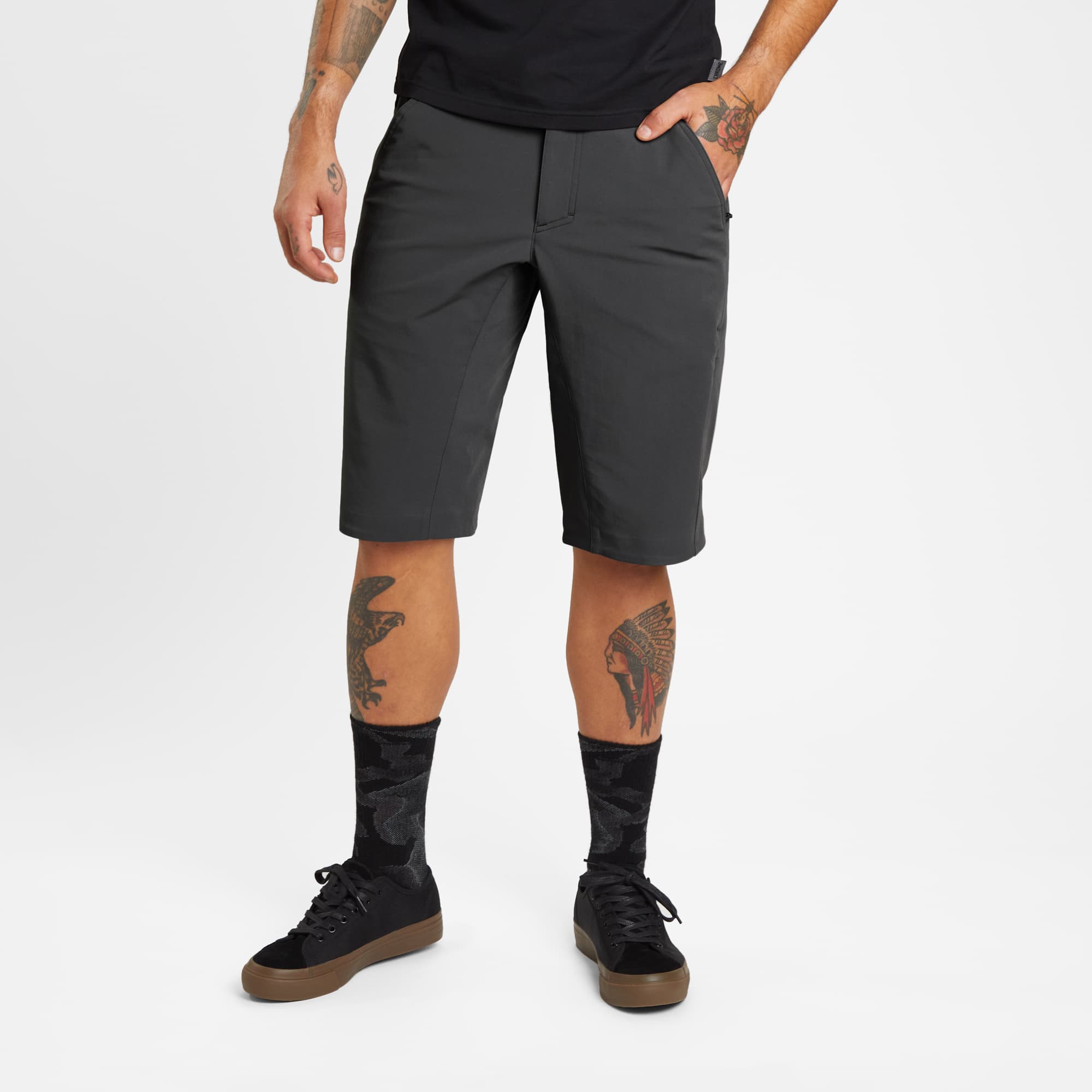 Men's tech Sutro Short in black worn by a man #color_black