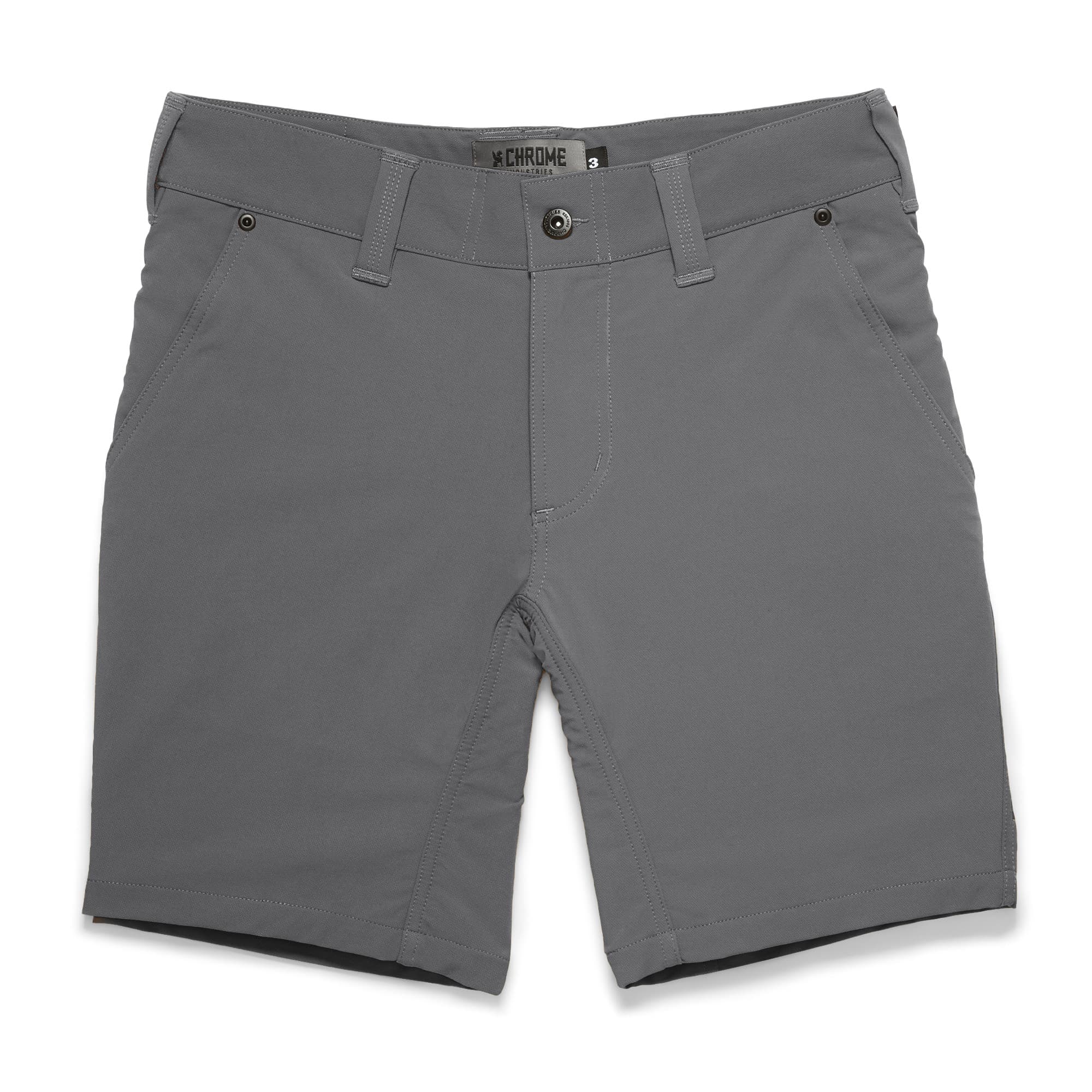 Men's tech Folsom Mid Short in grey front view #color_castle rock