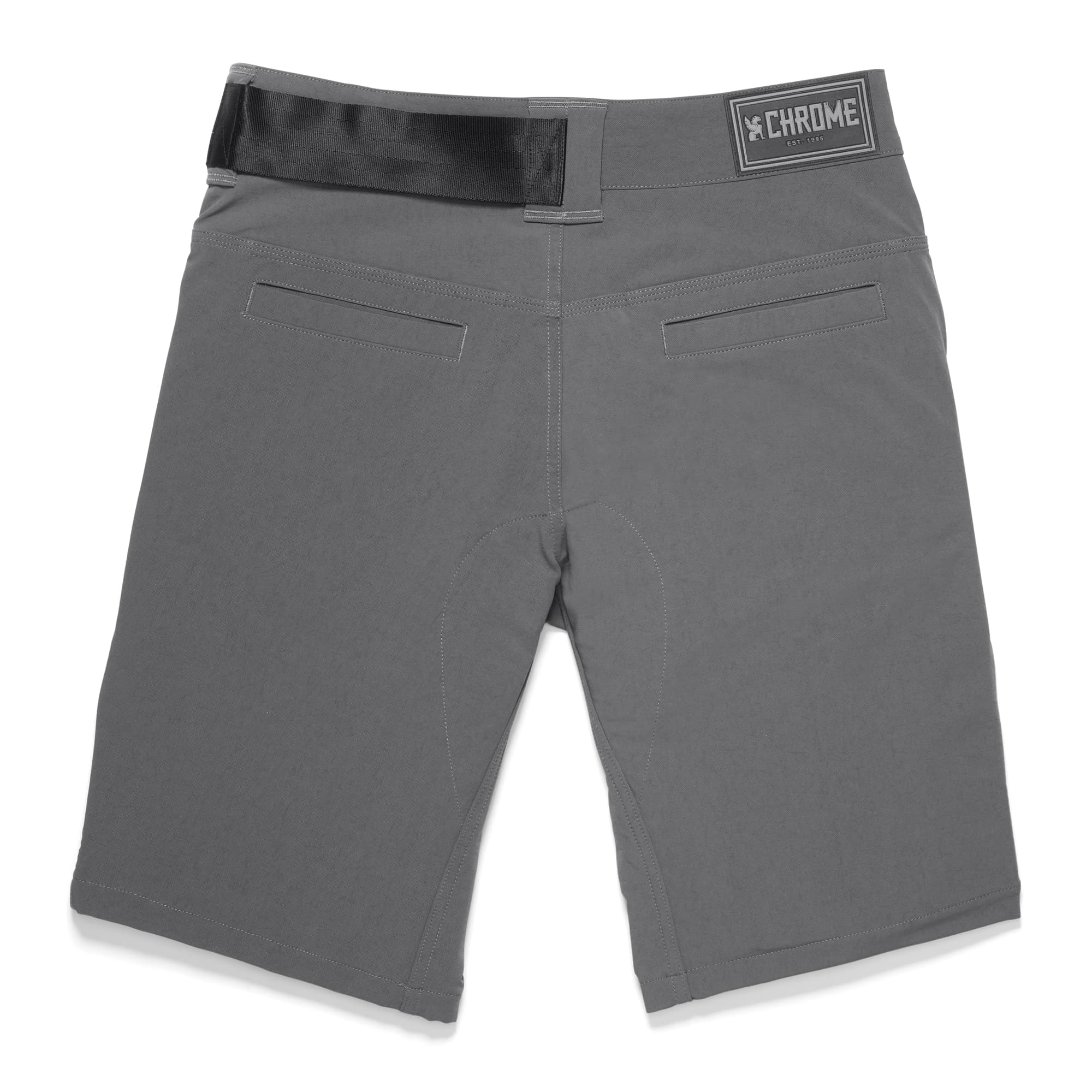 Men's Folsom tech biking Short in grey back view #color_castle rock