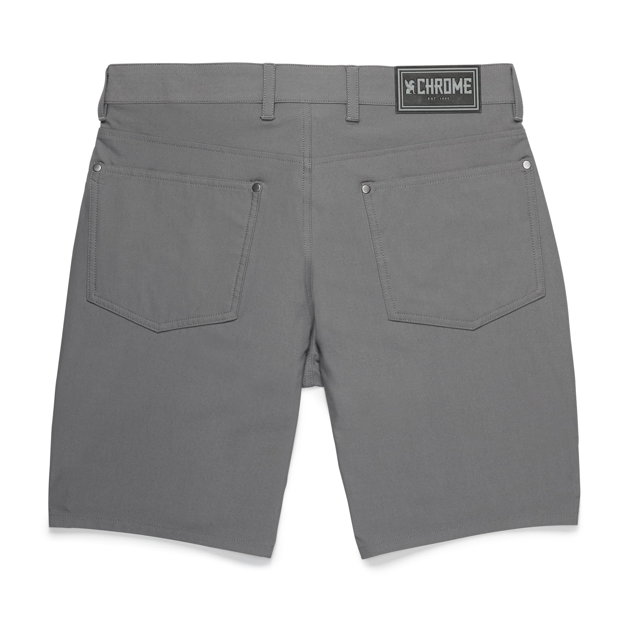 Men's Madrona 5-pocket short in grey back view #color_castle rock