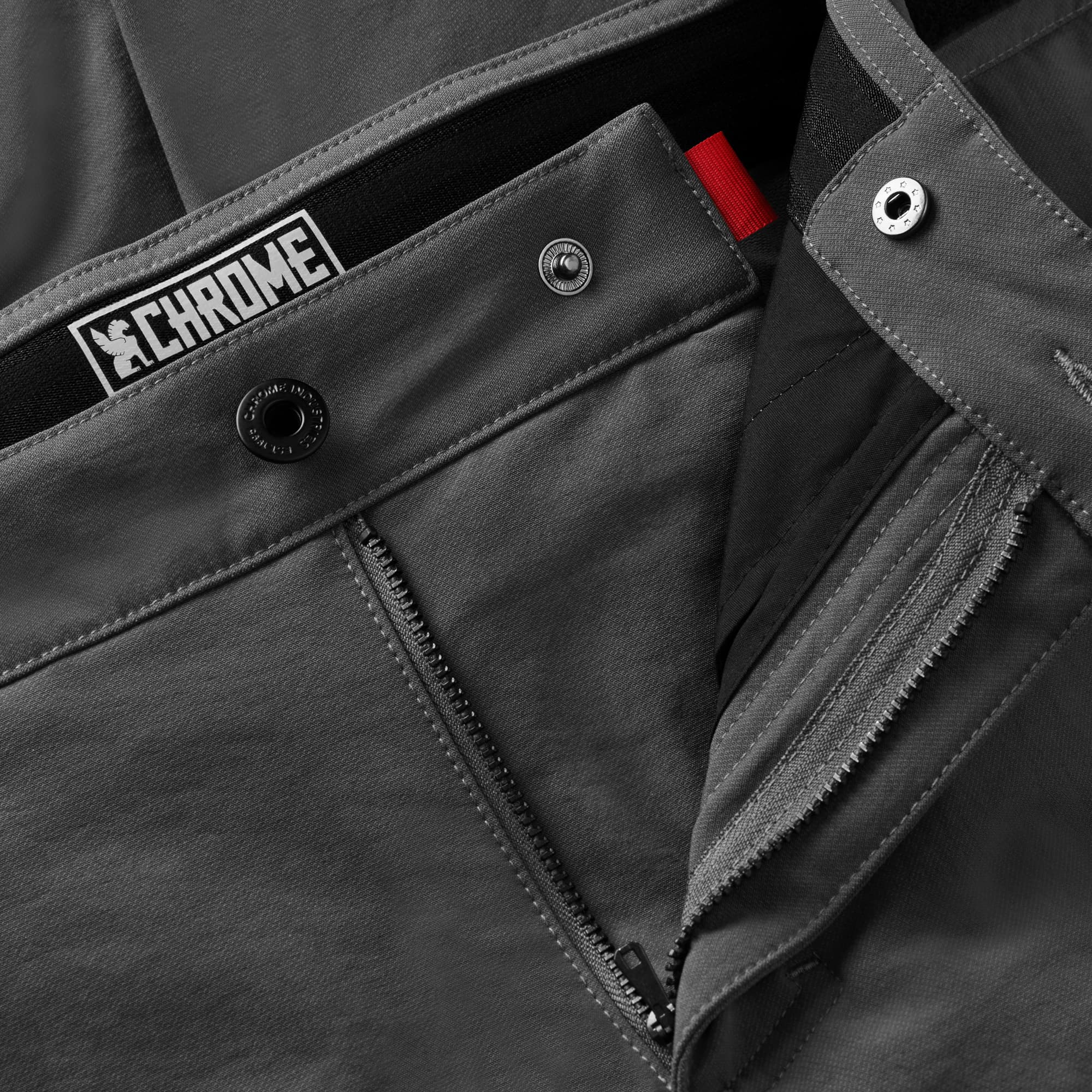 Men's tech Sutro Short in black button & zipper detail #color_black