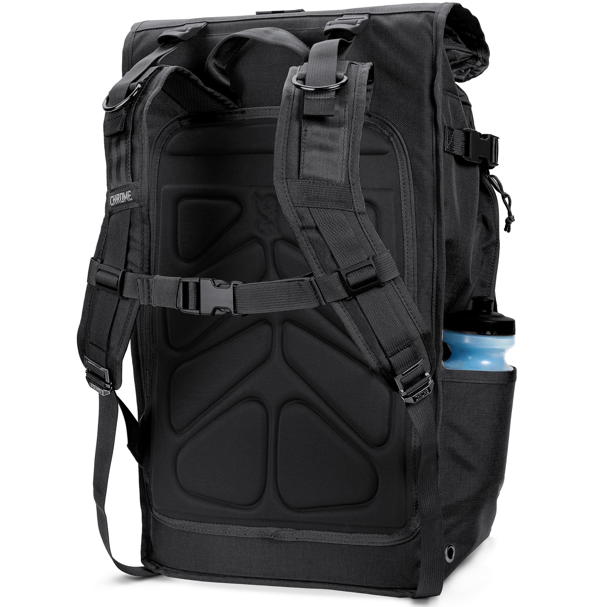 Barrage Freight Backpack in black harness view #color_black