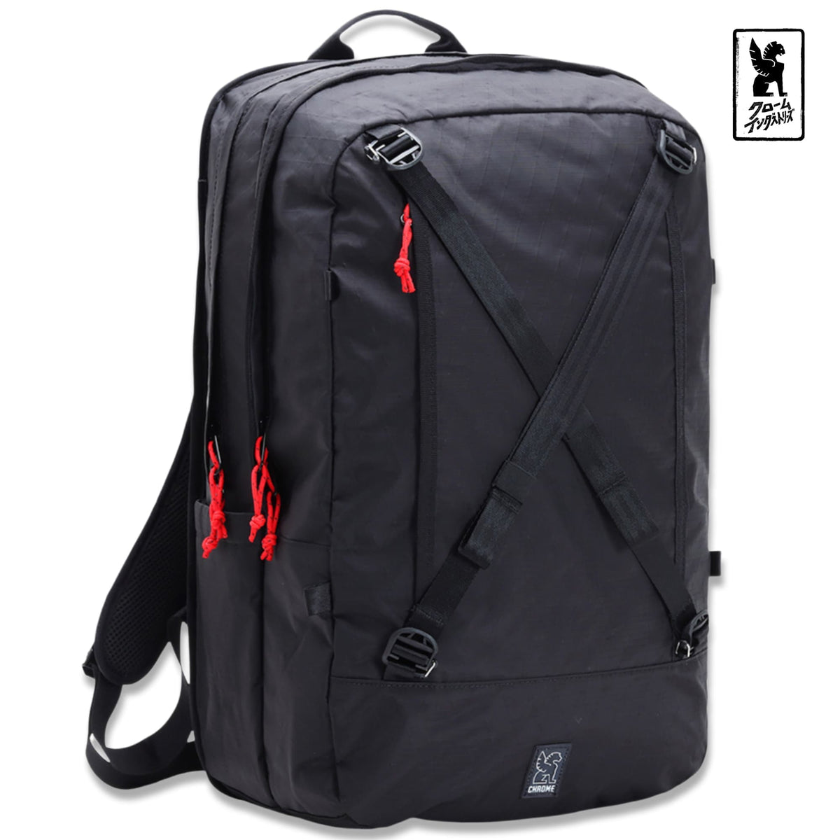 The Cohesive 38L Pack in Black X ripstop fabric #color_black x