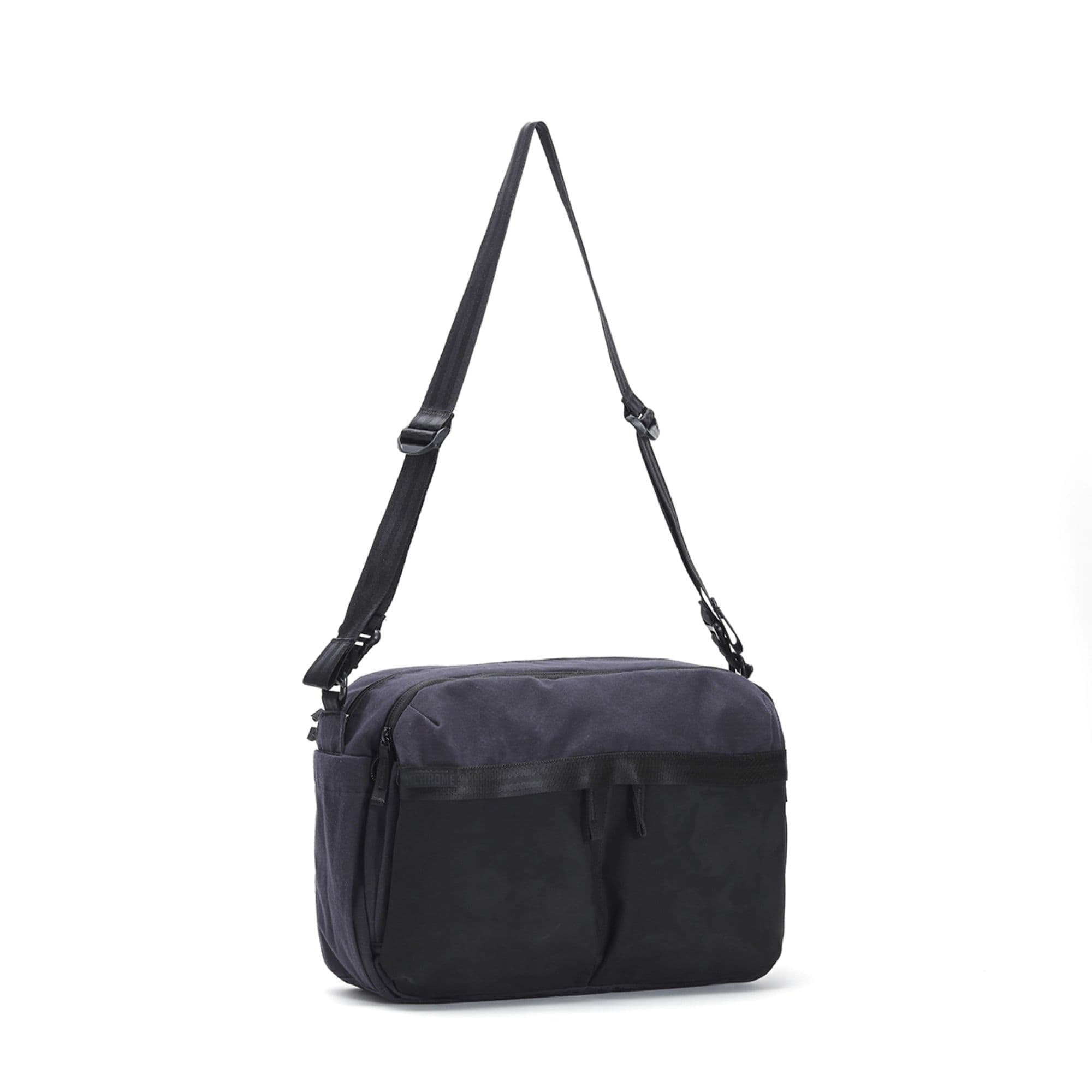 Pac Shoulder Pouch 3L in Black Canvas Leather #color_black canvas leather