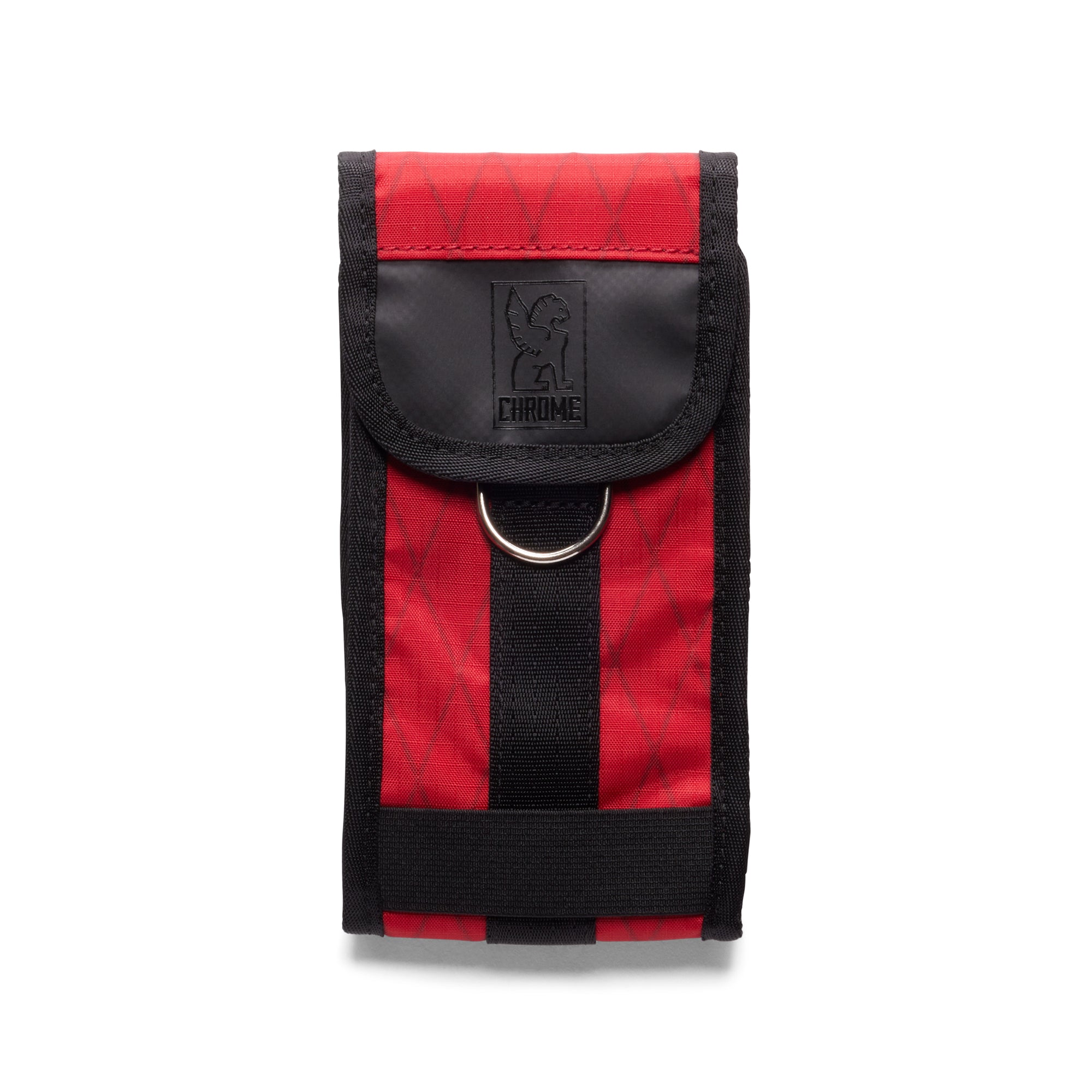 Large phone pouch in red x fabric #color_red x