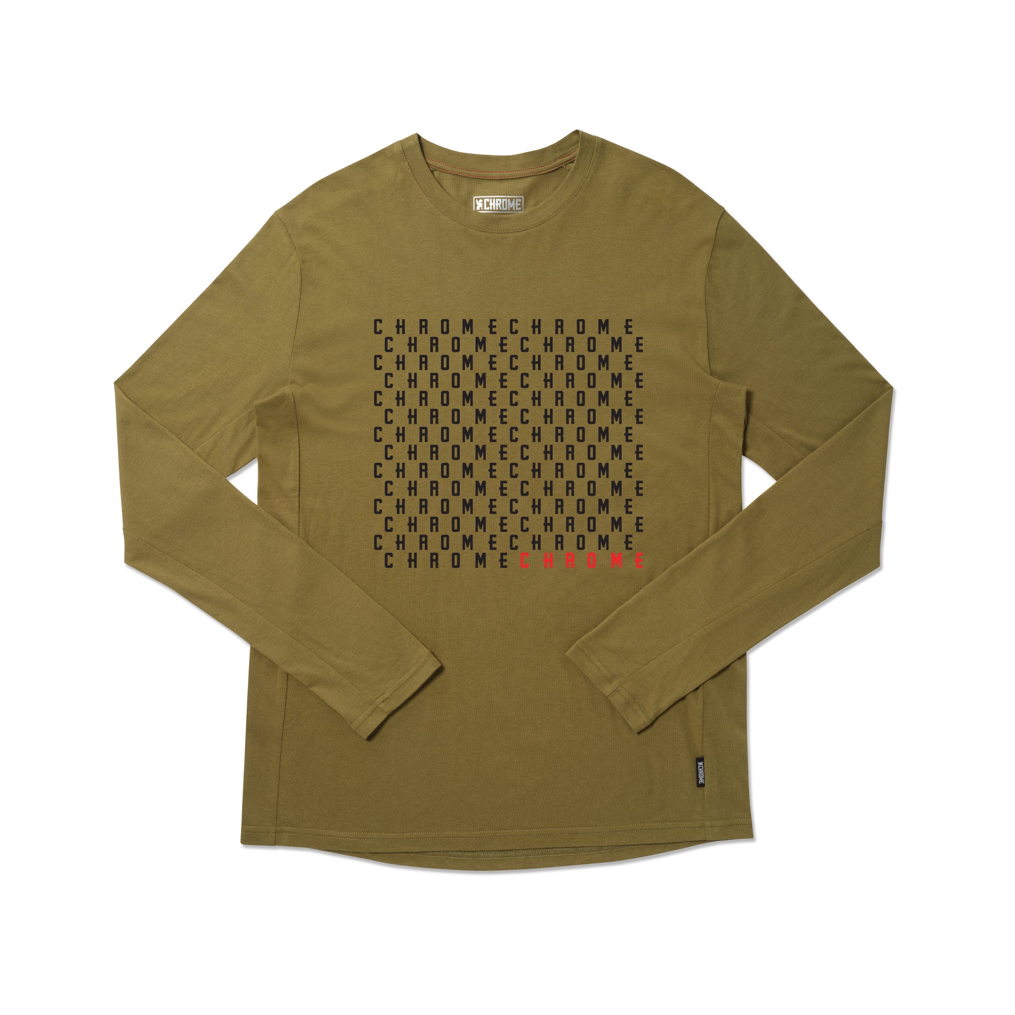 Chrome word play logo tee long sleeve in green #color_olive branch