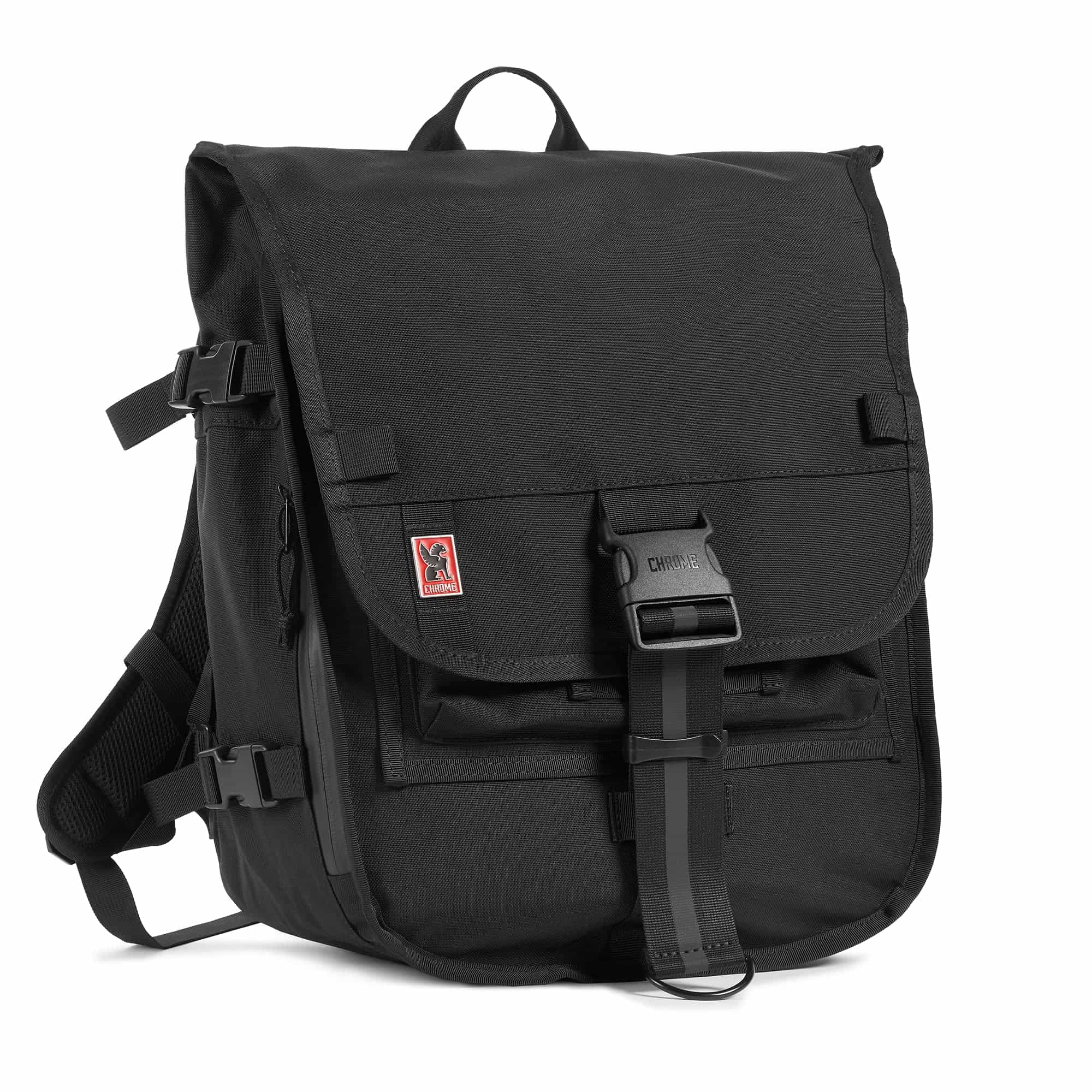 Warsaw medium size flap backpack in black