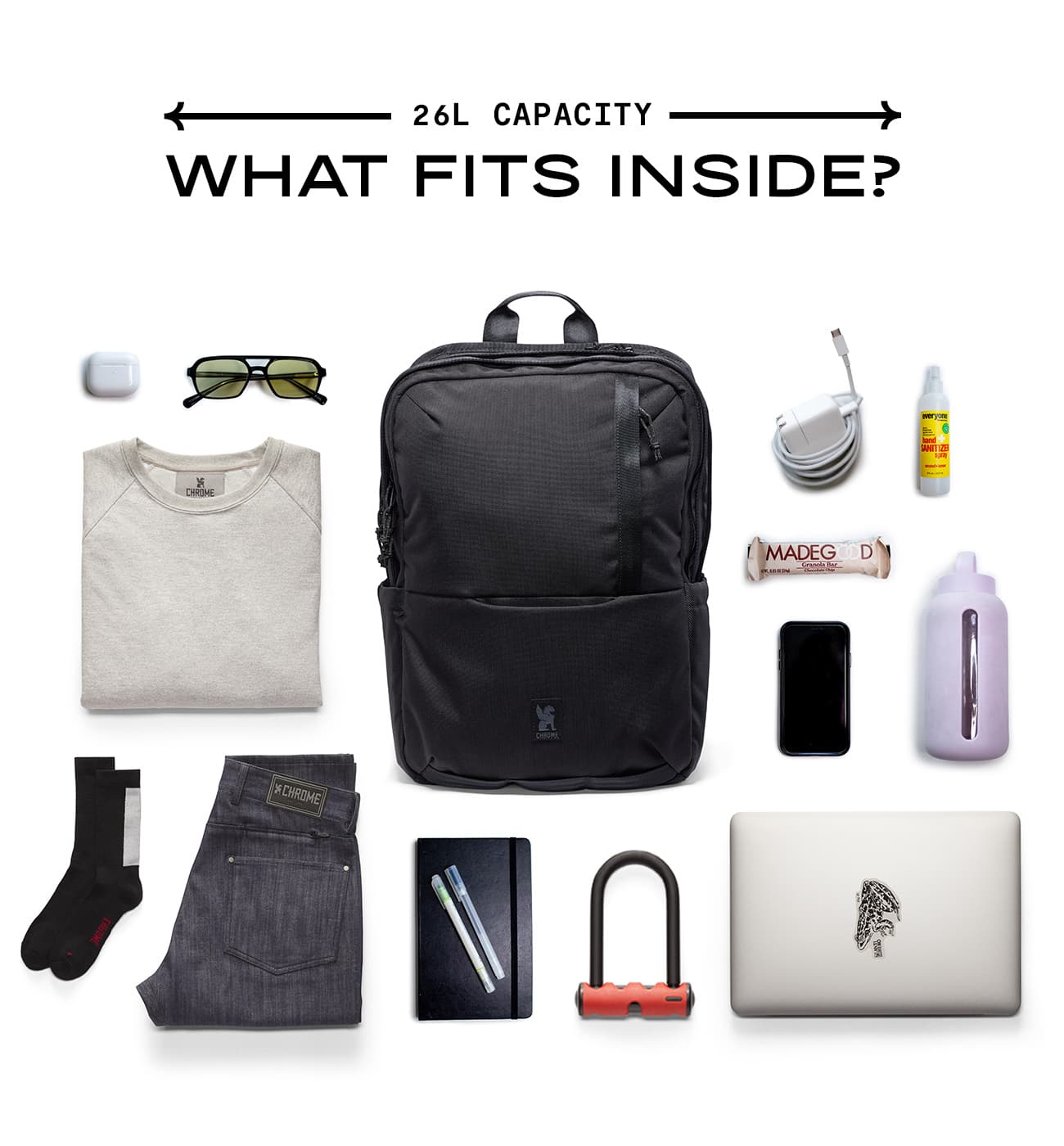 What fits inside Hawes 26L Backpack smaller image