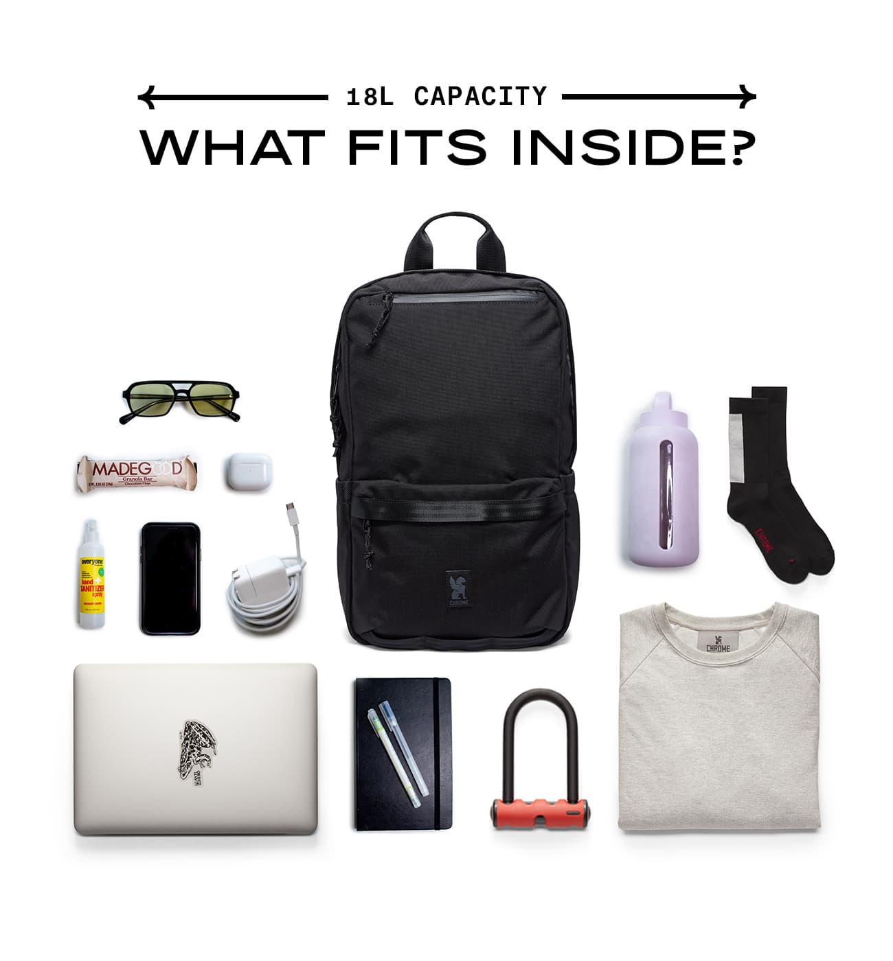 What fits inside the Hondo 18L Backpack smaller image