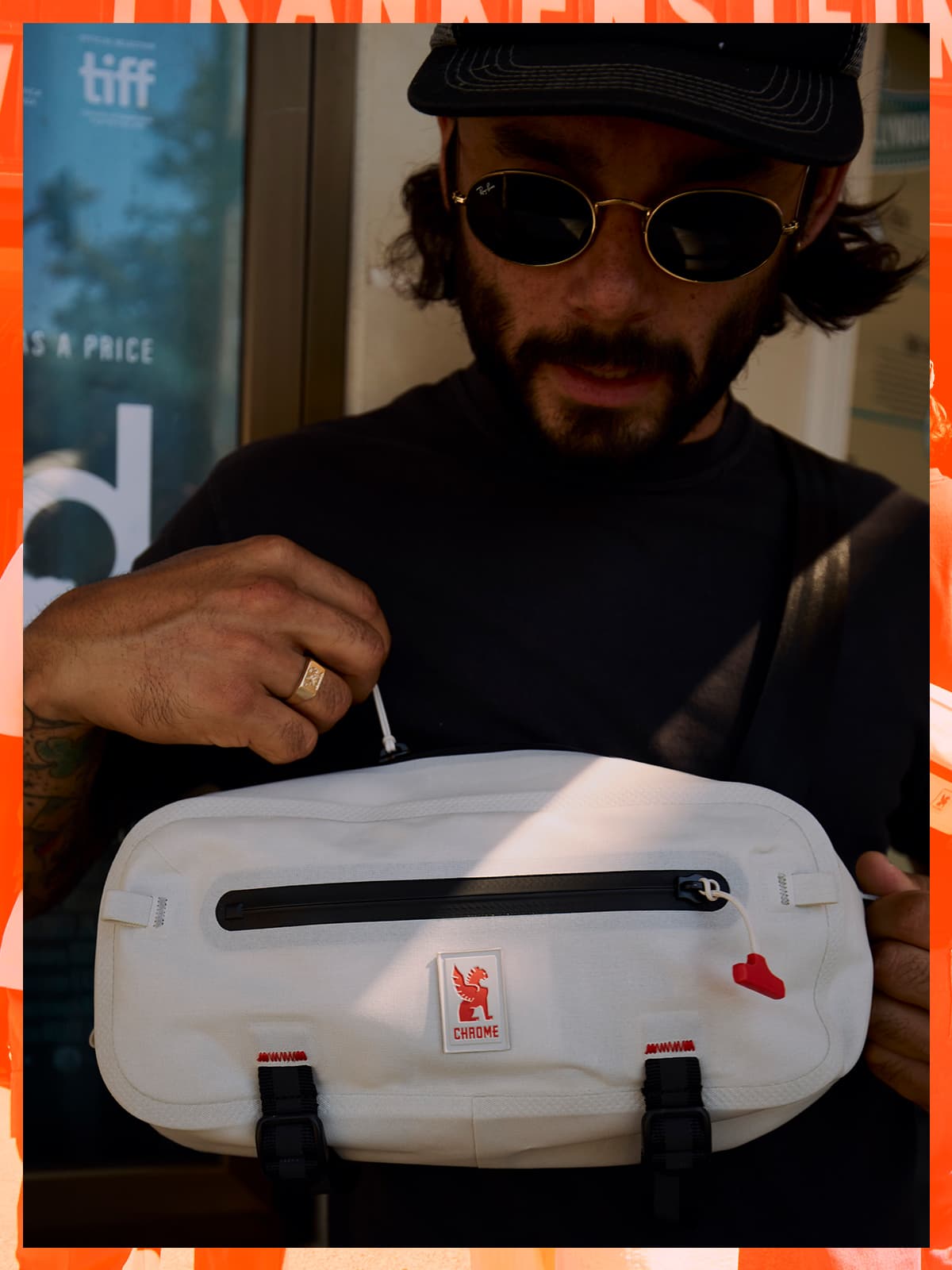 A guy with the waterproof Mini Kadet in future white