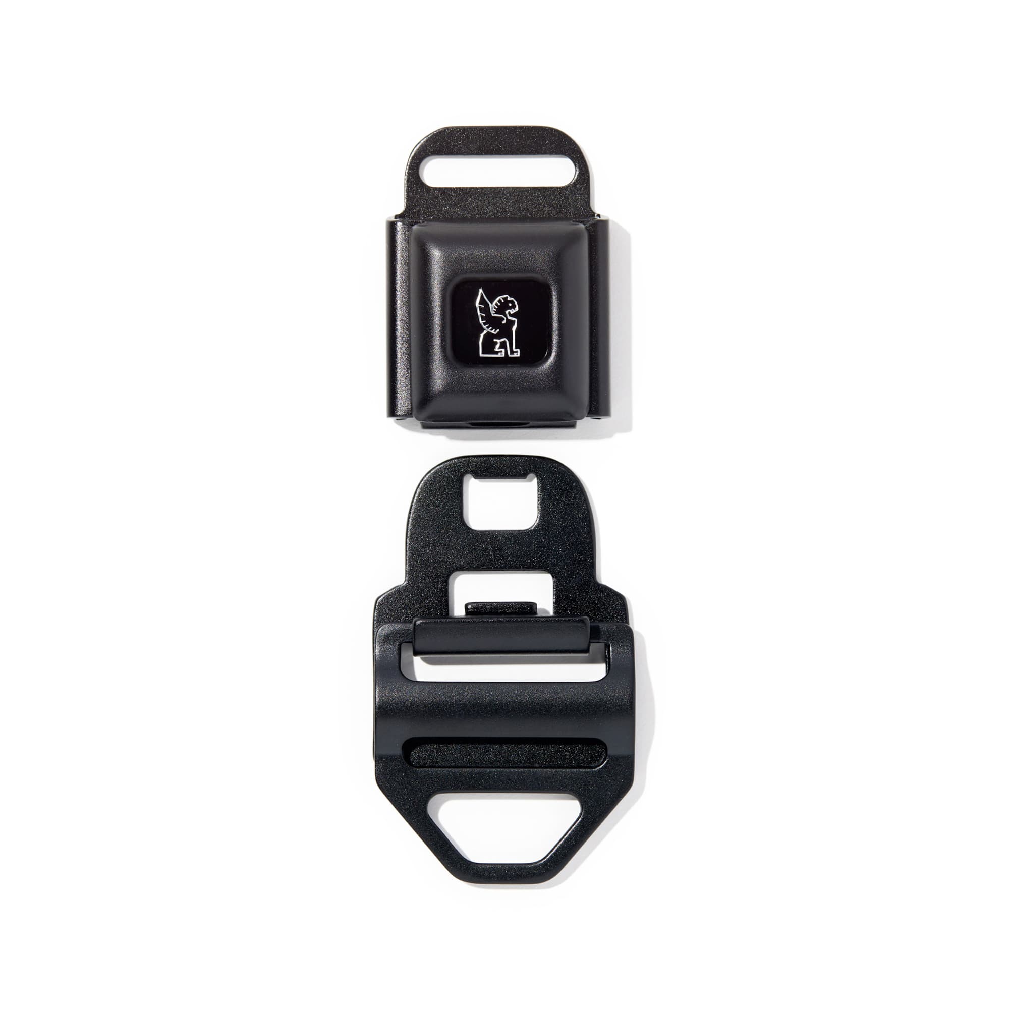 Iconic Chrome MD size seatbelt buckle in black opened #color_black