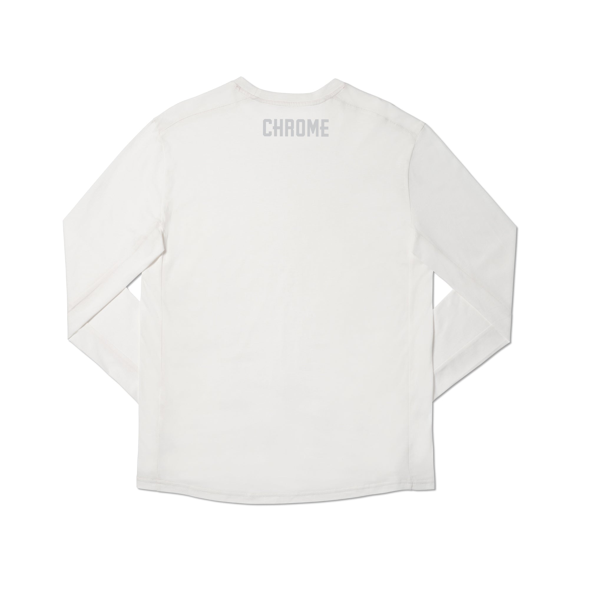 Chrome checkerboard logo tee long sleeve in white back of tee #color_white