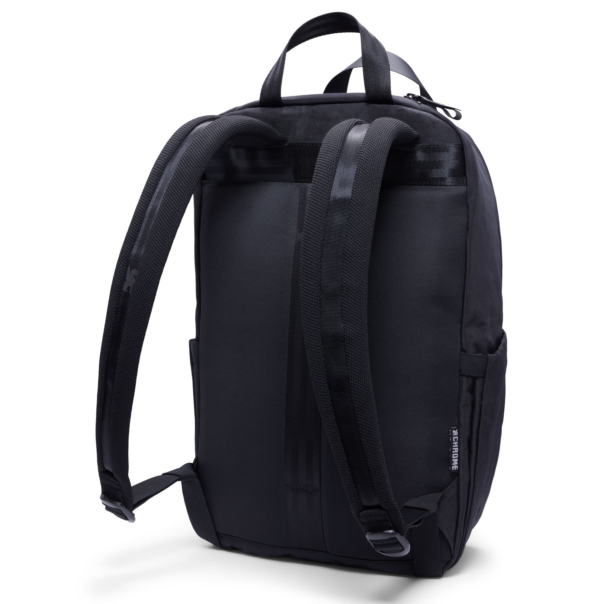 Highline Backpack back view in black #color_black