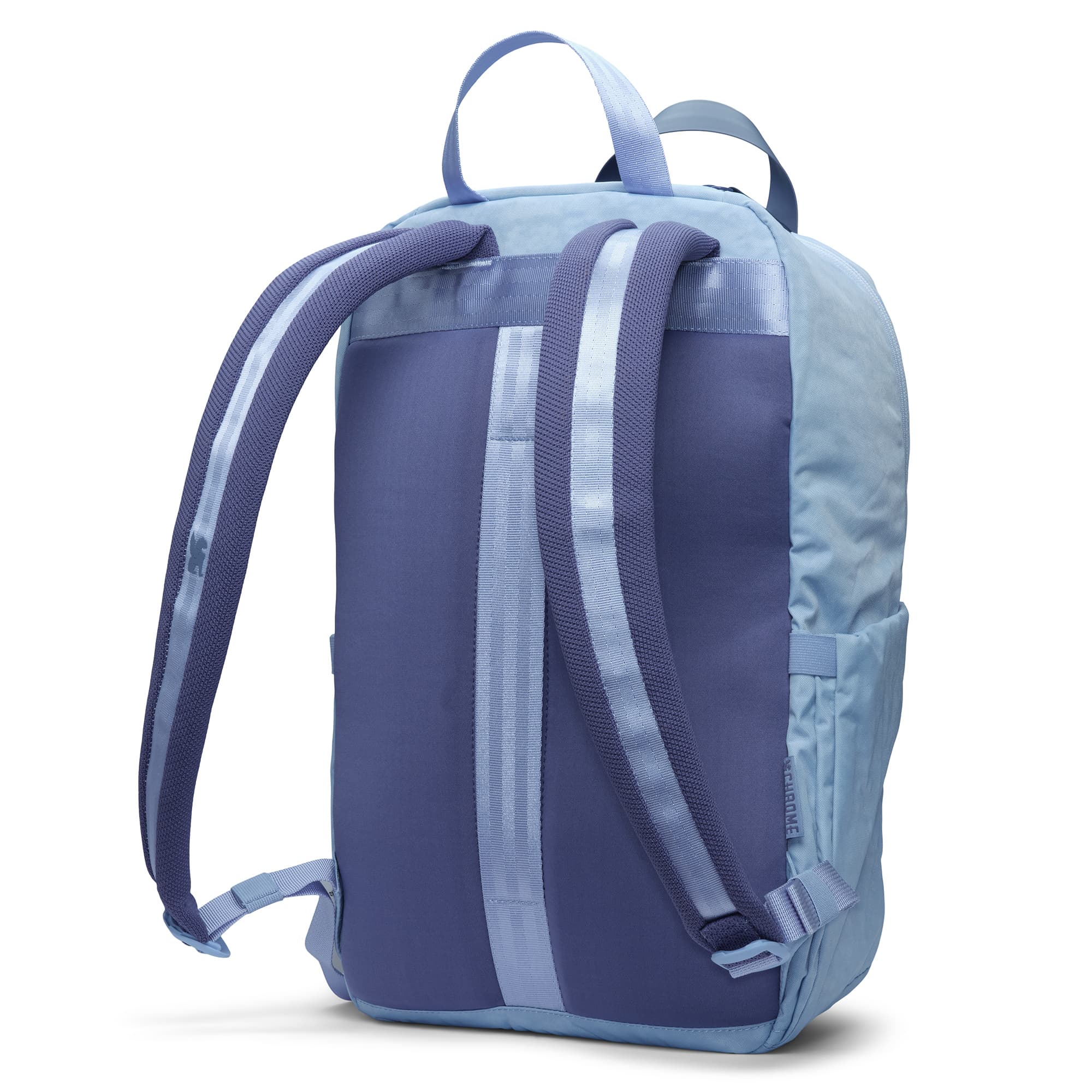 The back of the Highline backpack in light blue #color_ice shadow