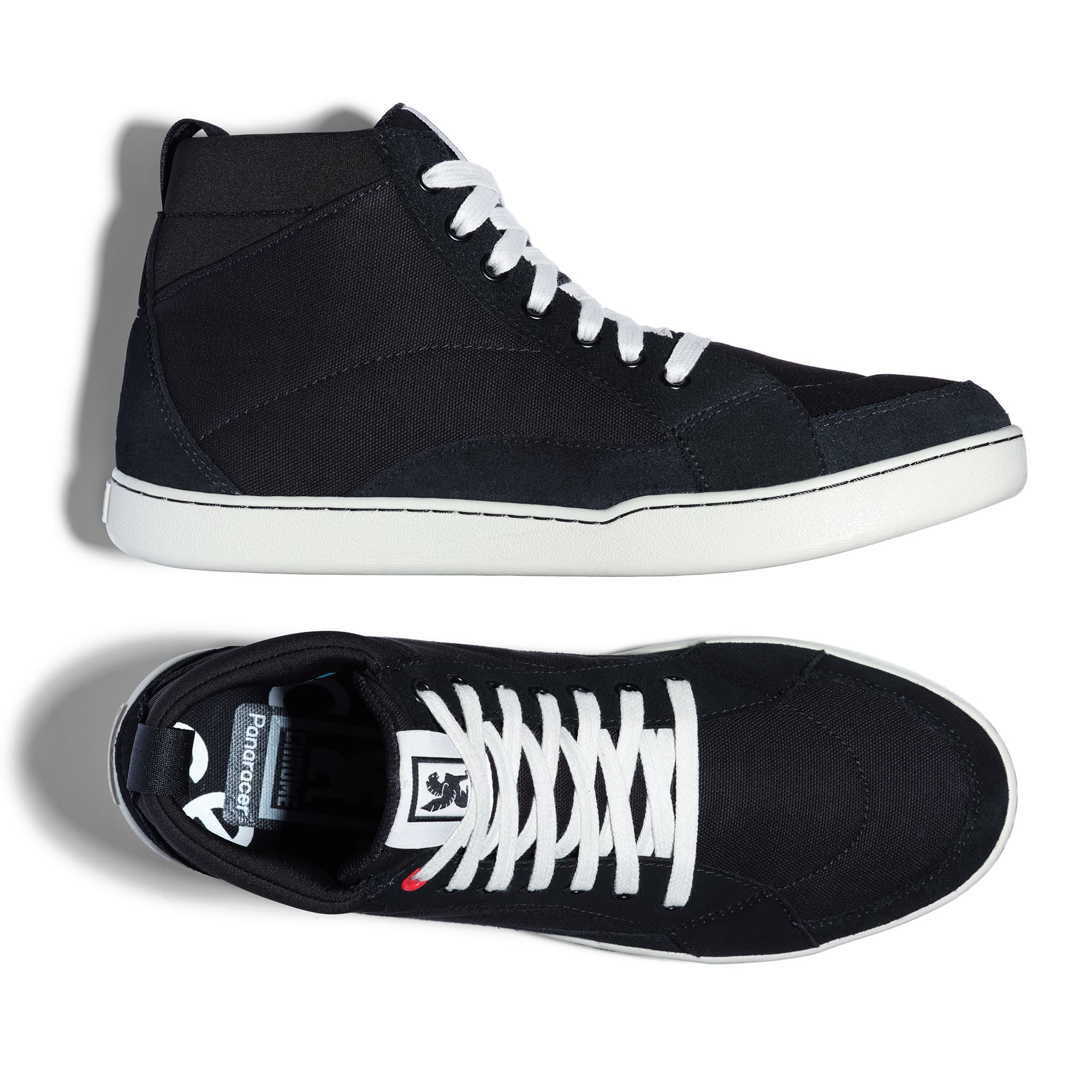 Both pair of the Foster high top in black with a white sole #color_black / white