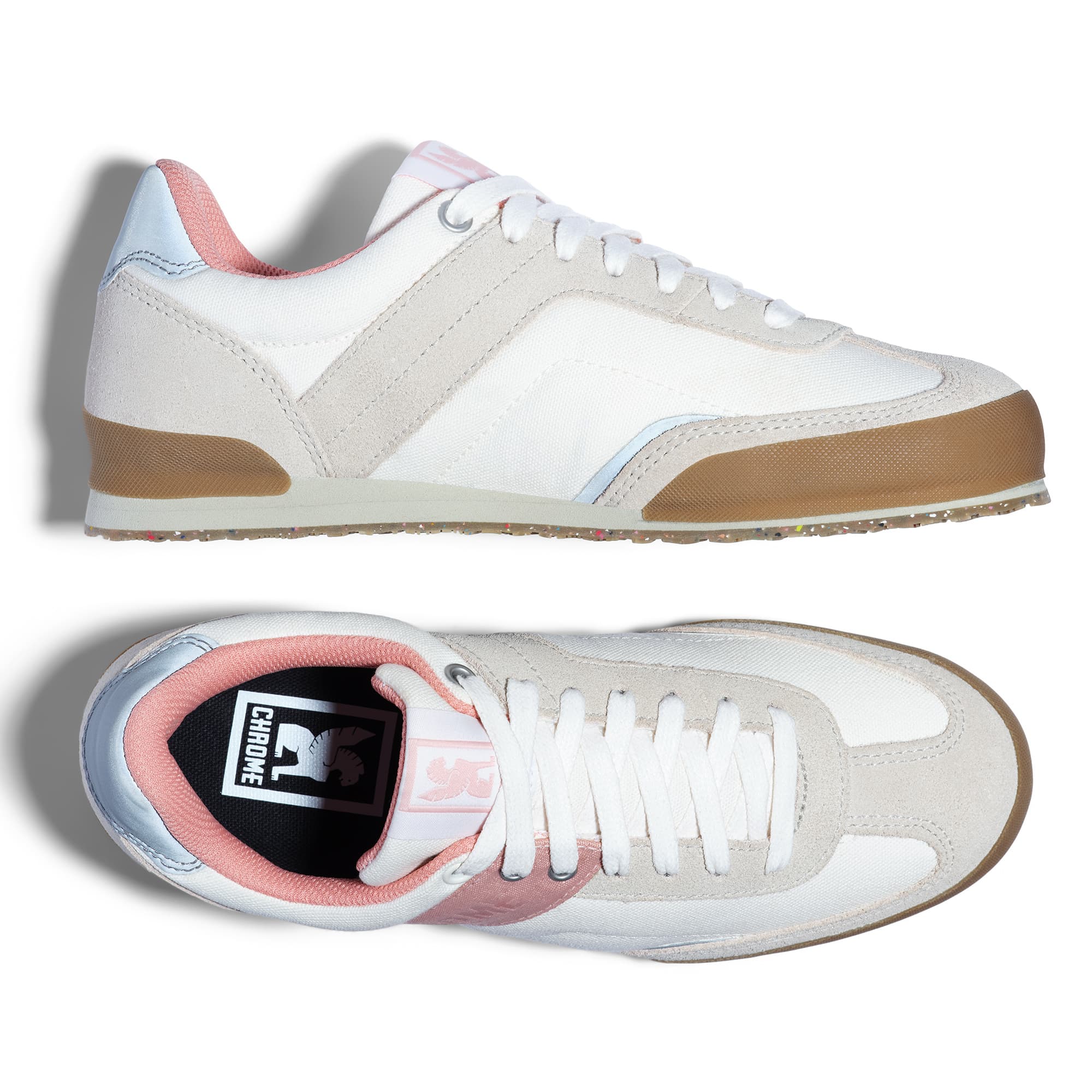 Both sides of the Naito Sneaker in pink and white #color_cloud / rose