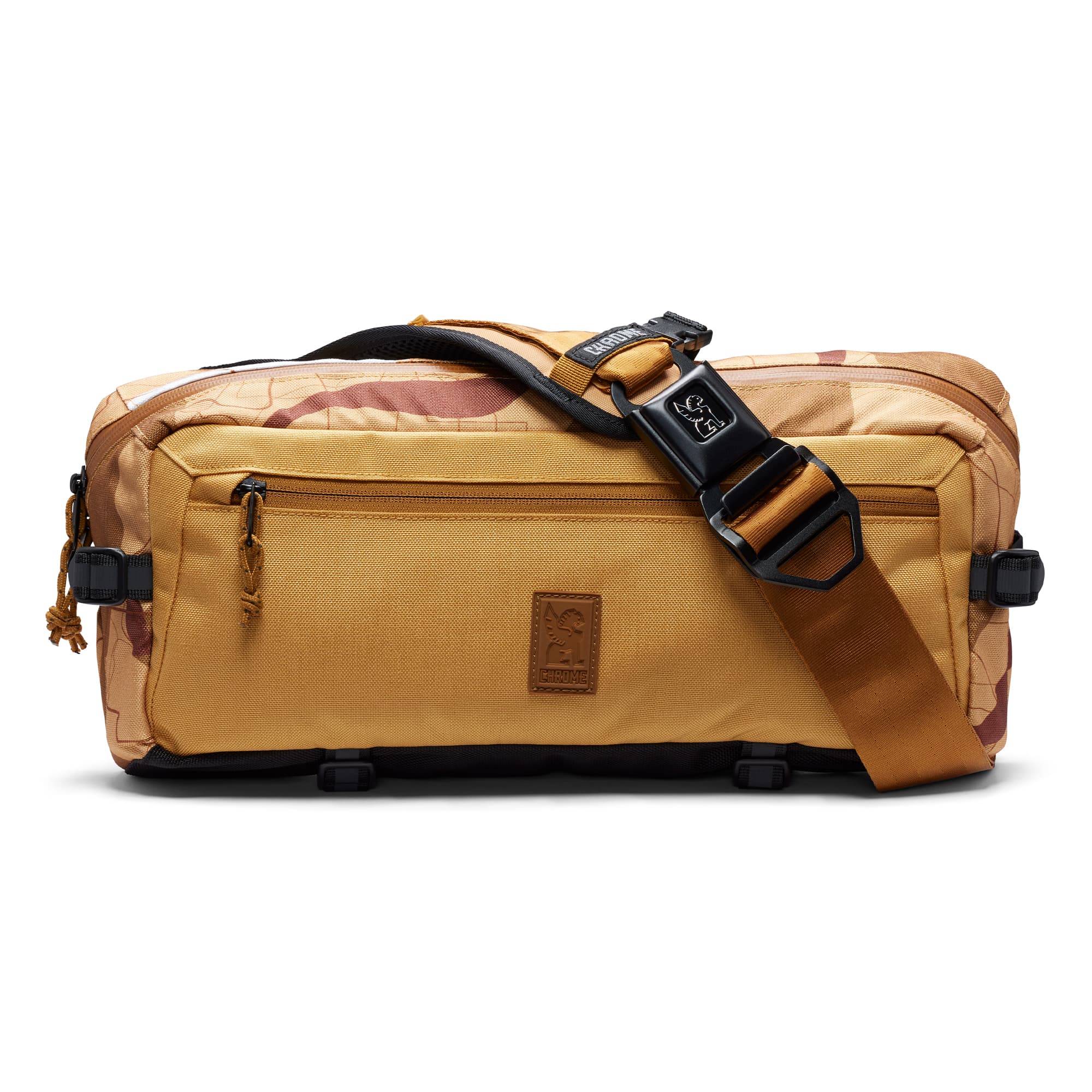 Kadet Sling in gold brown full front view #color_amber heatmap