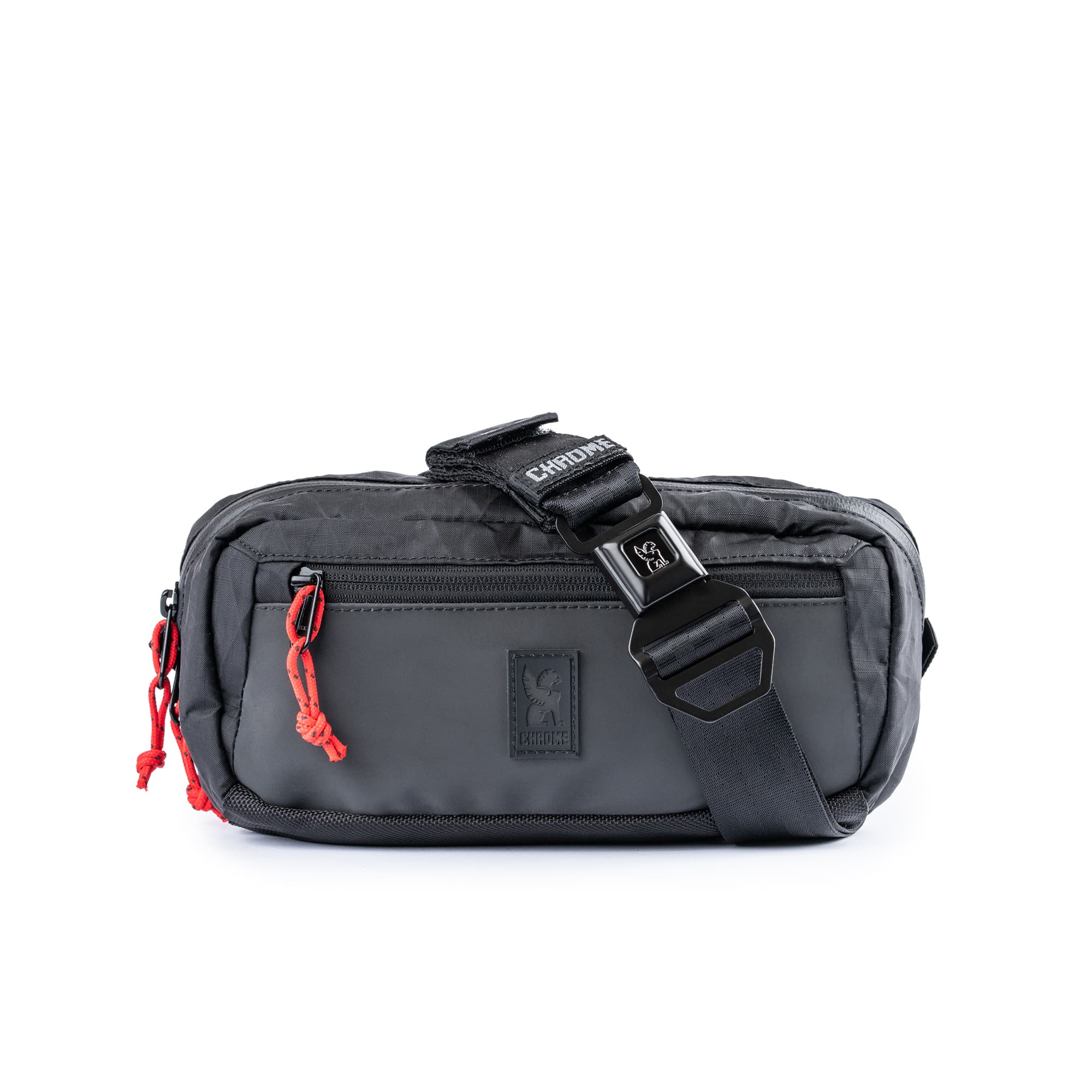 The full front of the new Micro Kadet 3L crossbody in Black X reflective #color_black reflective