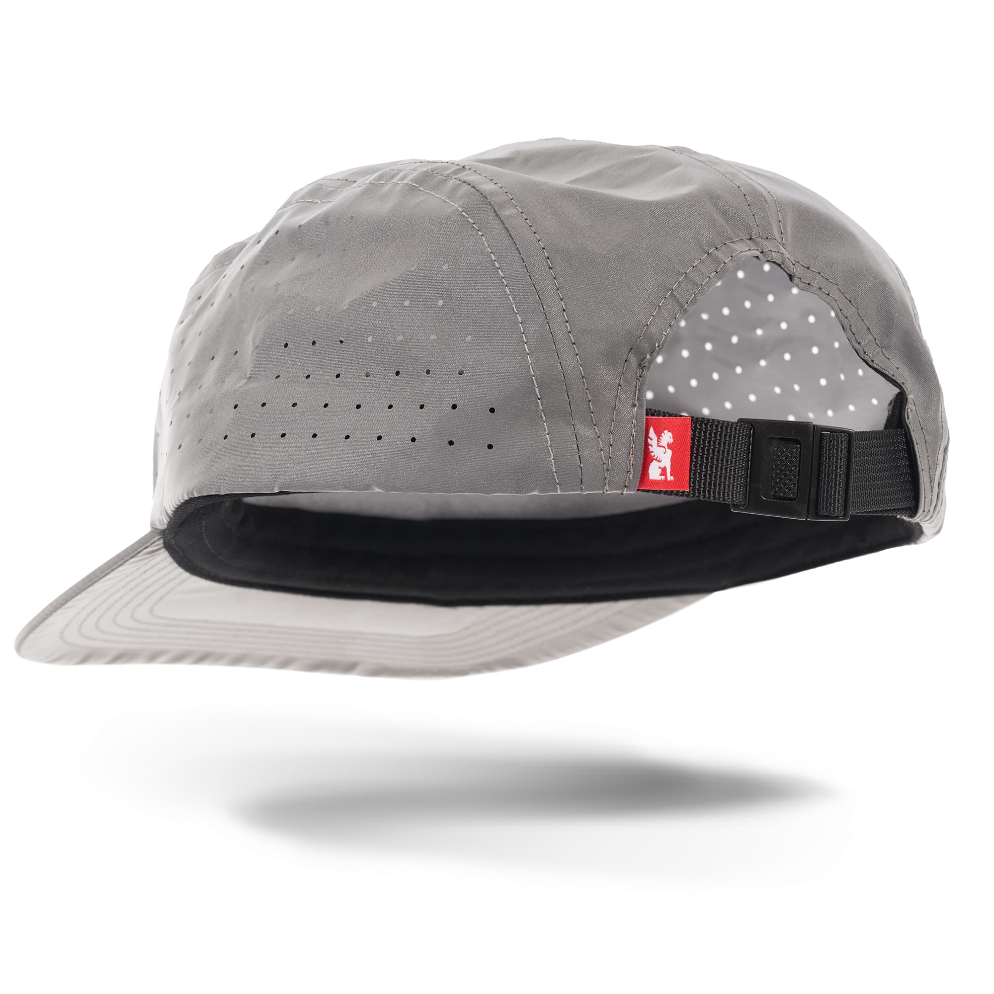 The back of the reflective 5-panel hat