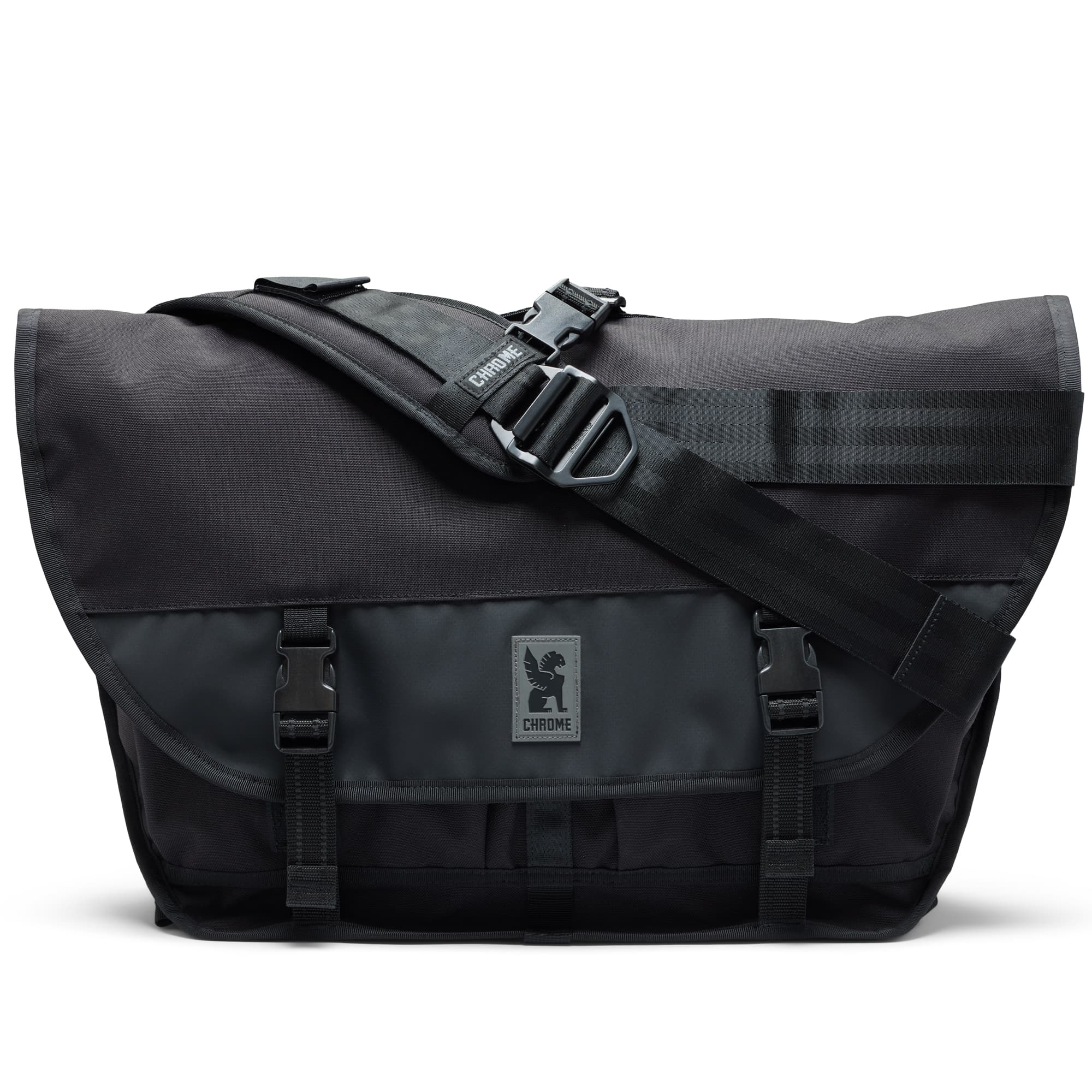 Full front of the Citizen Slide 24L messenger in black #color_black