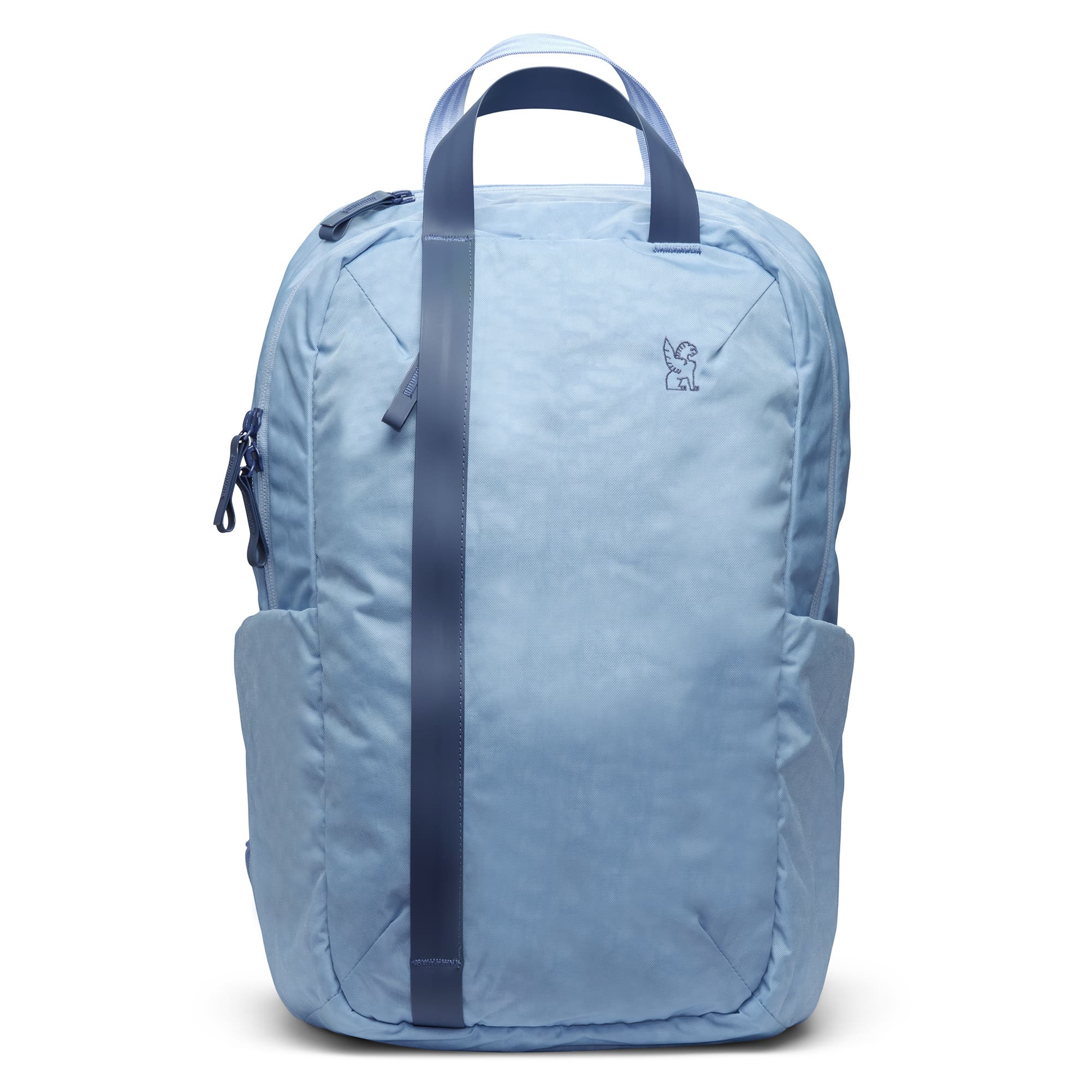 Full on front view of the Highline backpack in light blue #color_ice shadow