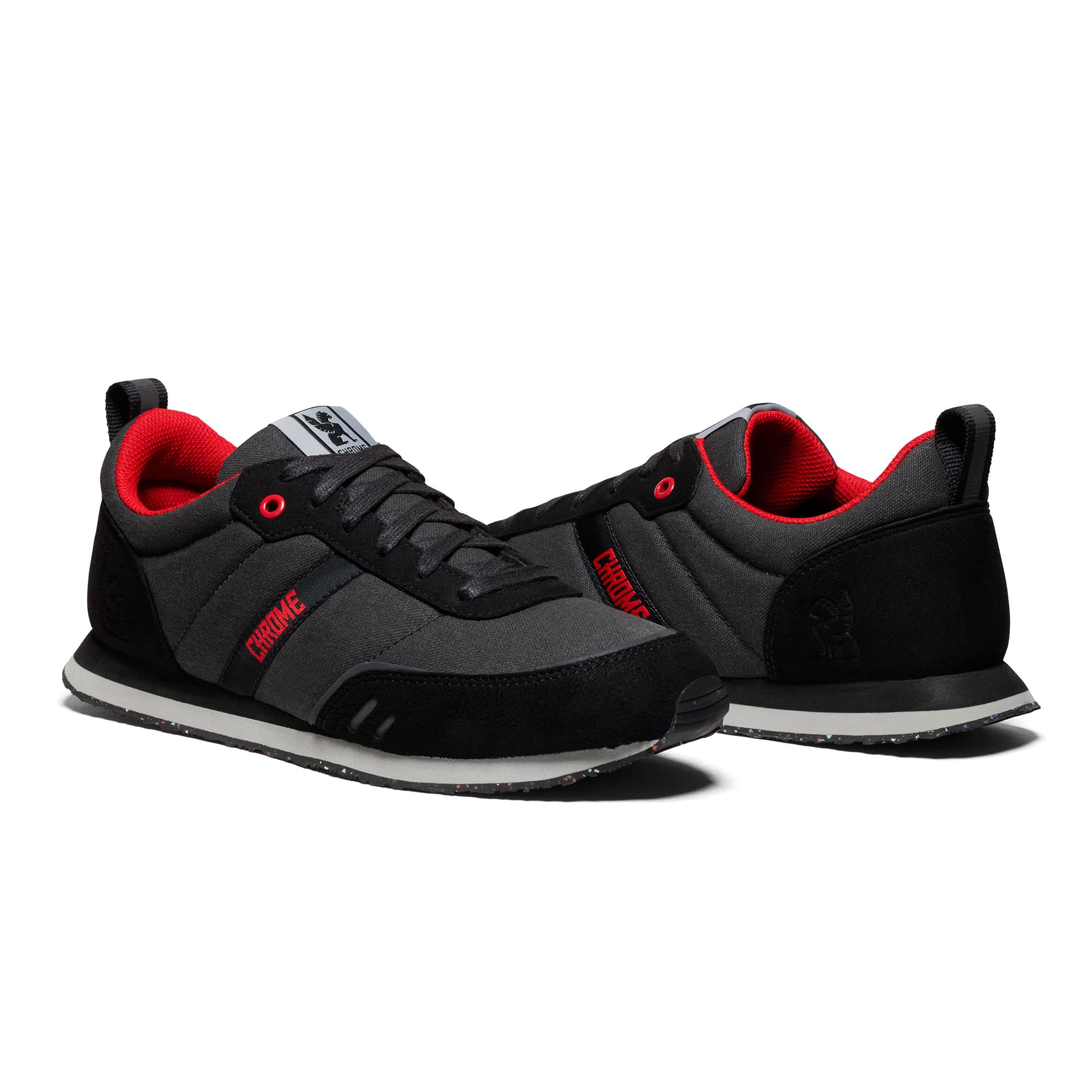Powell sneakers side view of both shoes in black grey #color_black grey