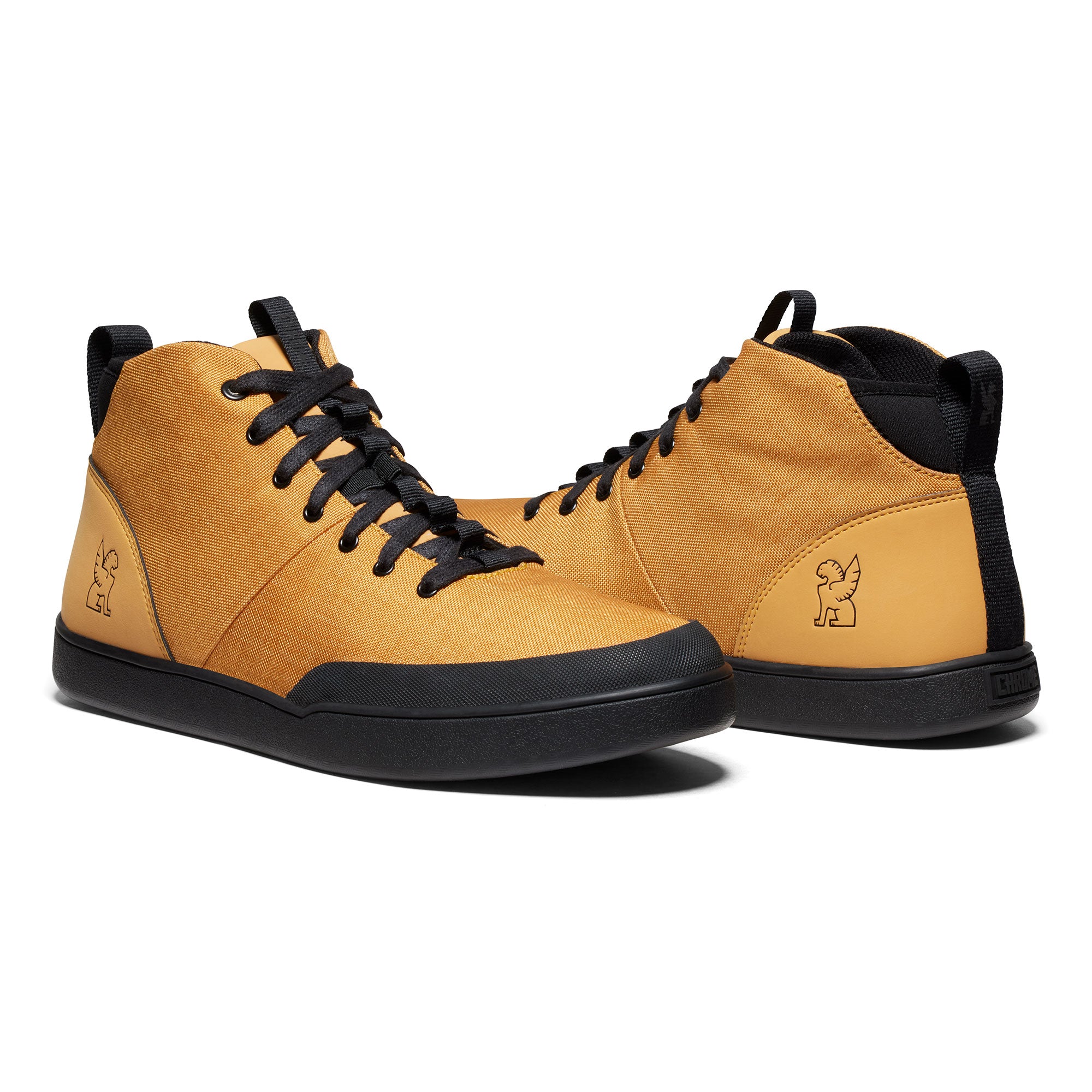 Bromley mid sneaker in wheat front back view #color_wheat black