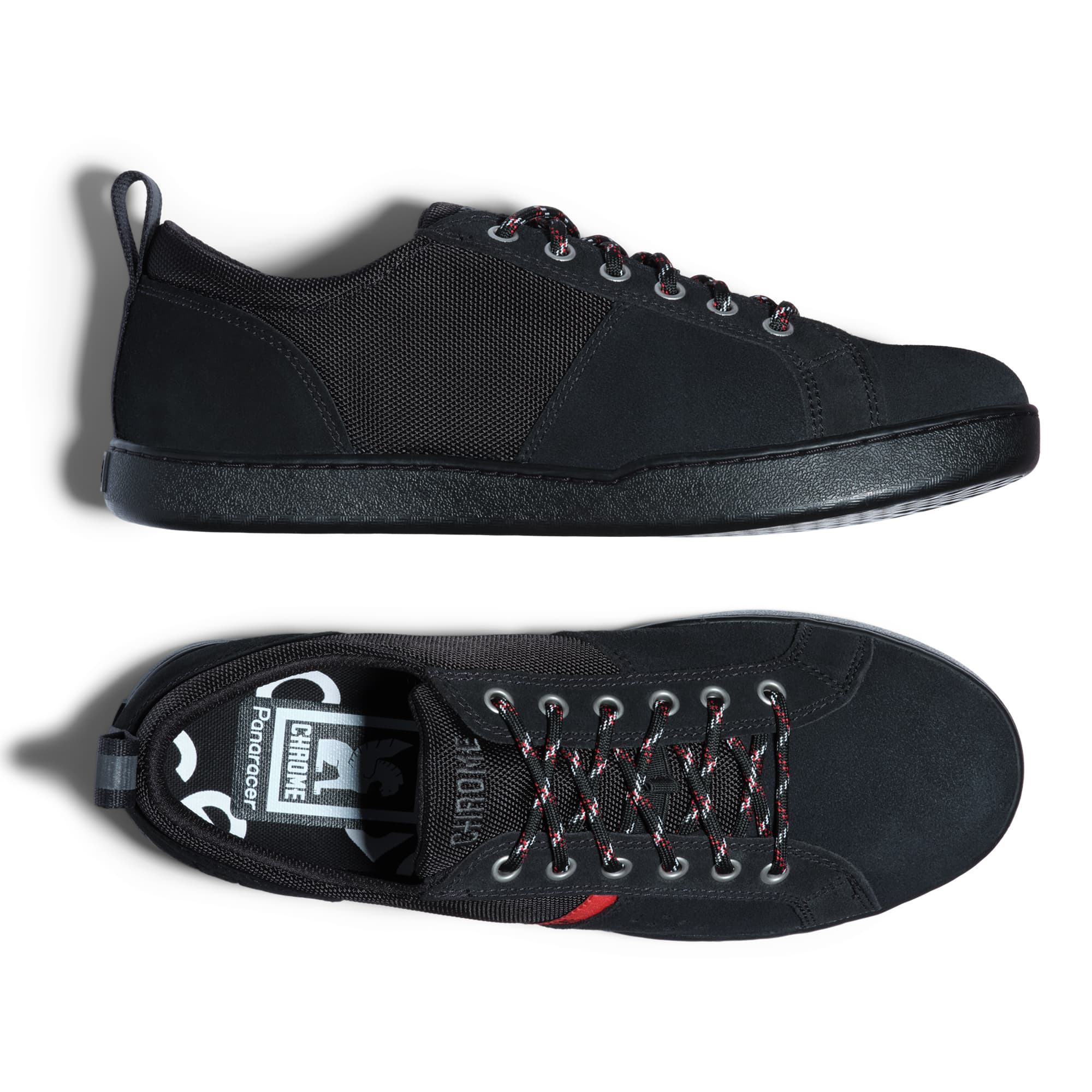 Inside the Sylvan Sneaker in black with a black sole #color_black/black