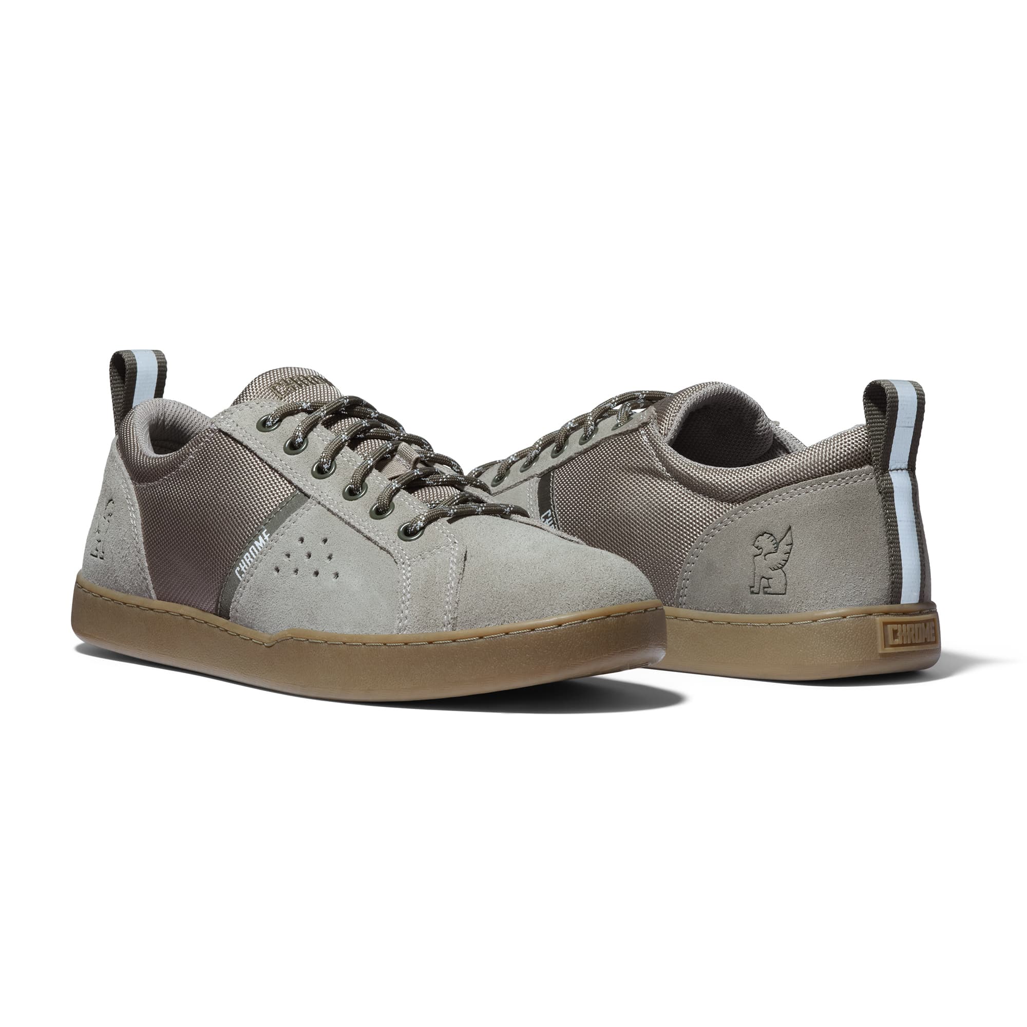 Both shoes Sylvan Sneaker in sage with a brown sole #color_sage/gum