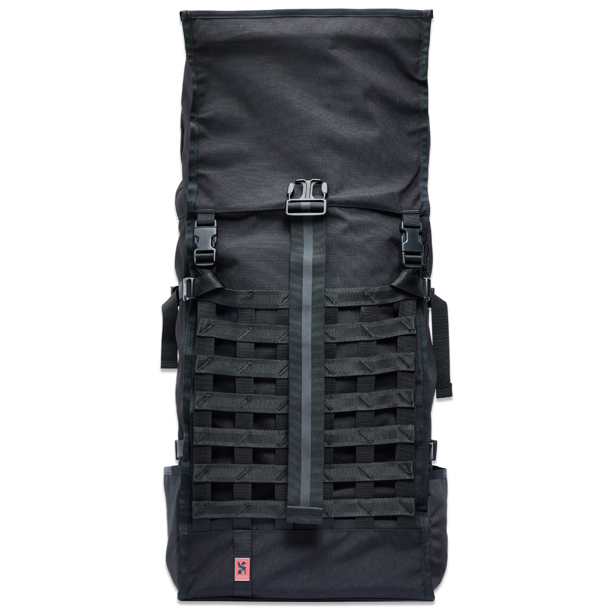 The Barrage Pro 80L Pack in black unrolled