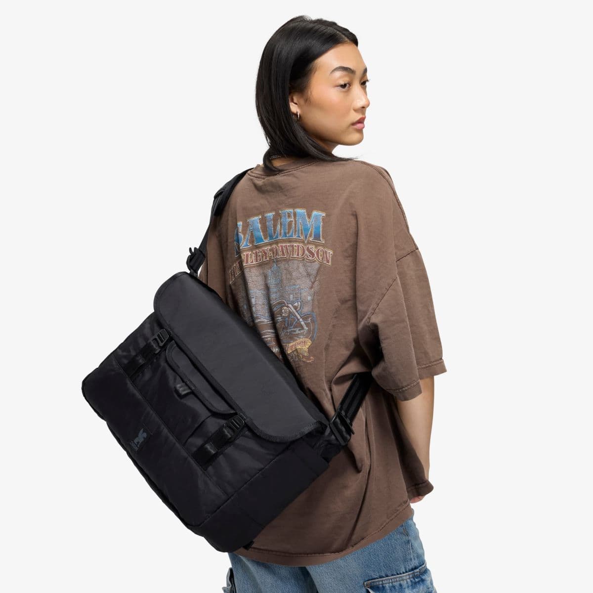 The midtown messenger in black worn by a woman