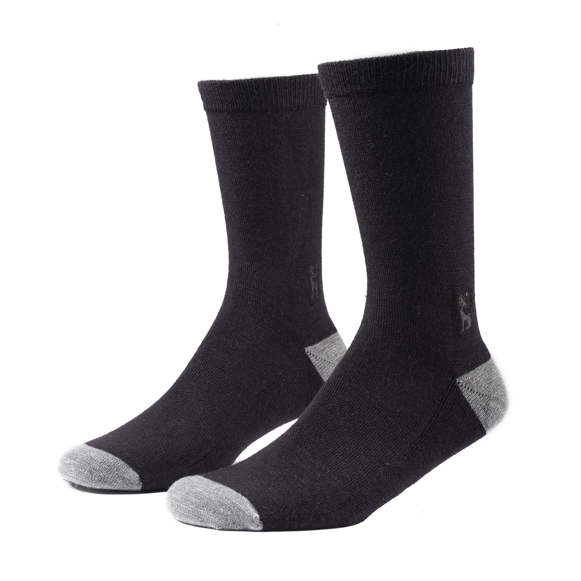 Merino Crew socks in black with logo #color_black