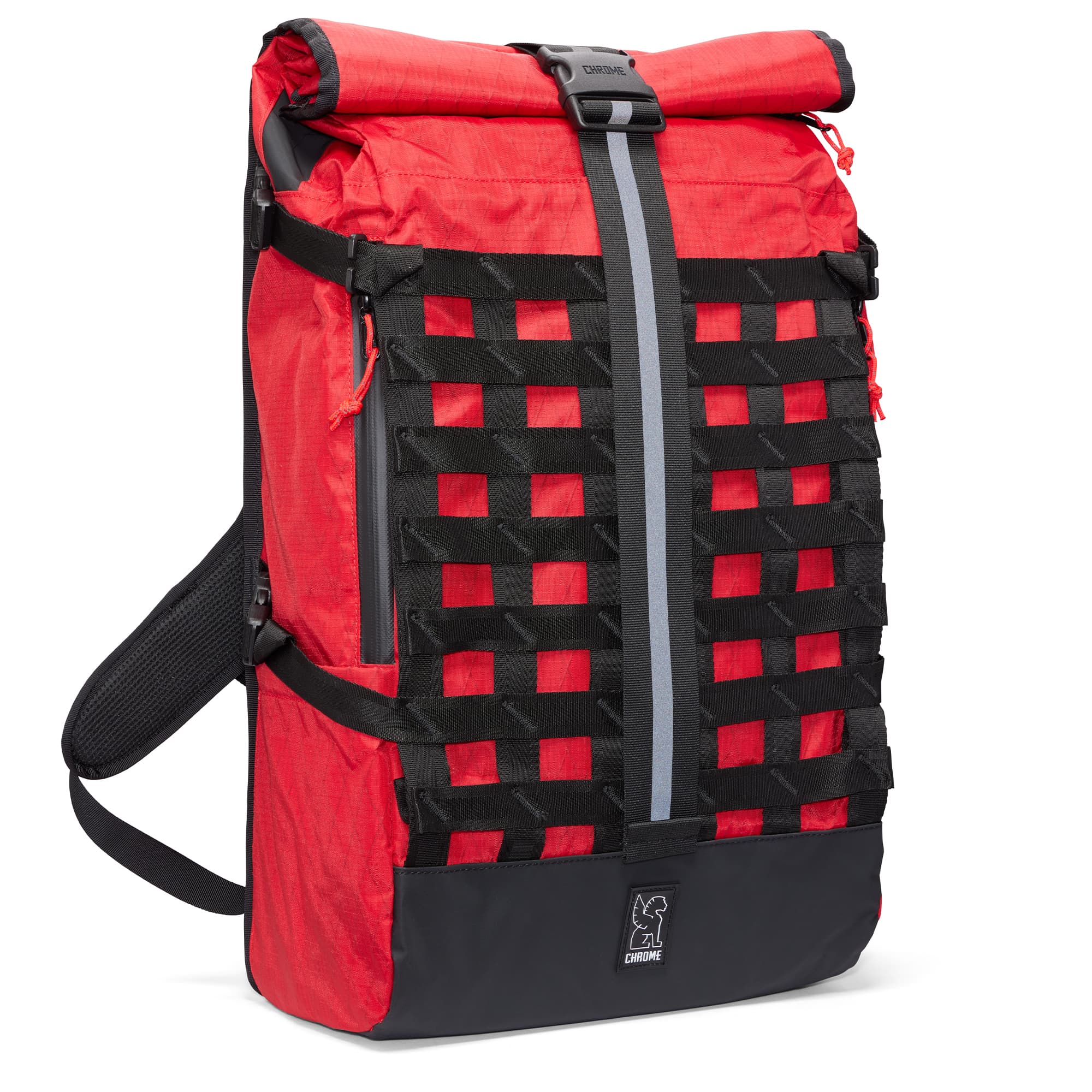 The Barrage Cargo 34L in Red X reflective webbing #color_red x