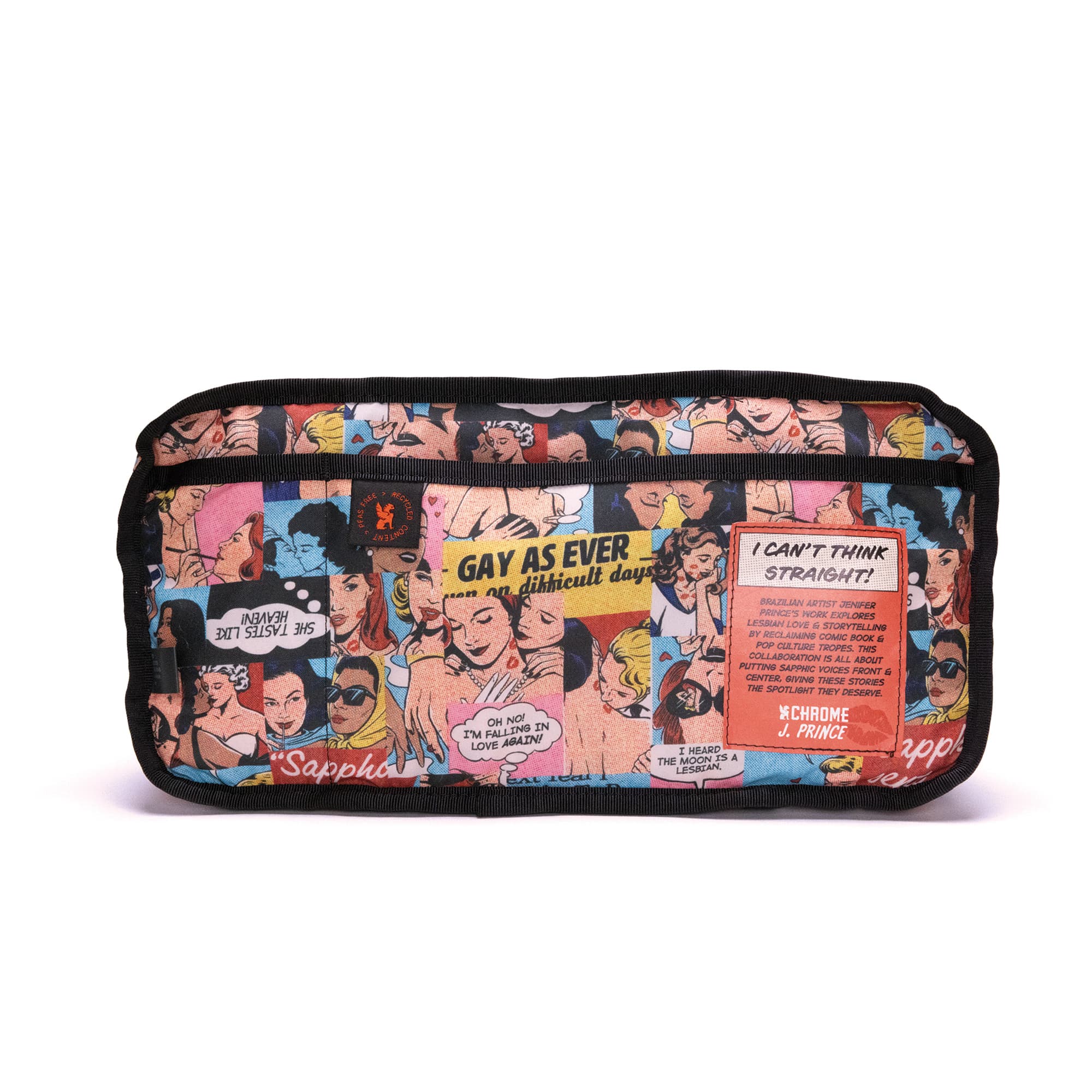 The inside of the Chrome x J Prince Mini Kadet Pride bag #color_j prince