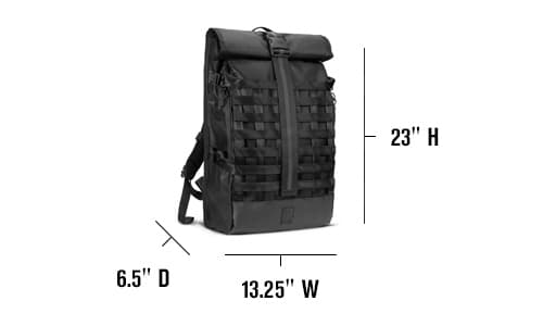 Barrage Freight Backpack measurements