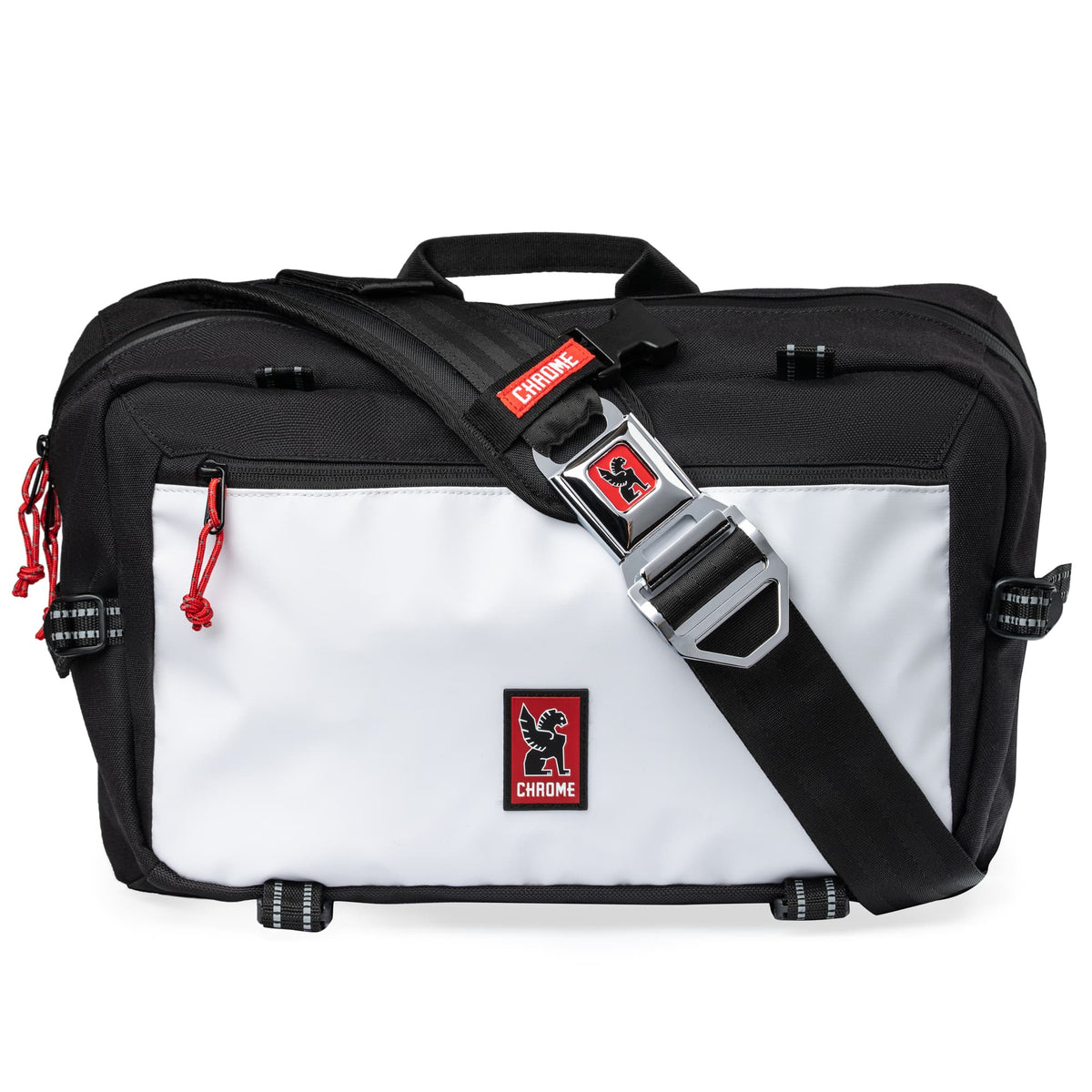 The full front of the Kadet Max Sling in Classic Black White #color_classic / black / white