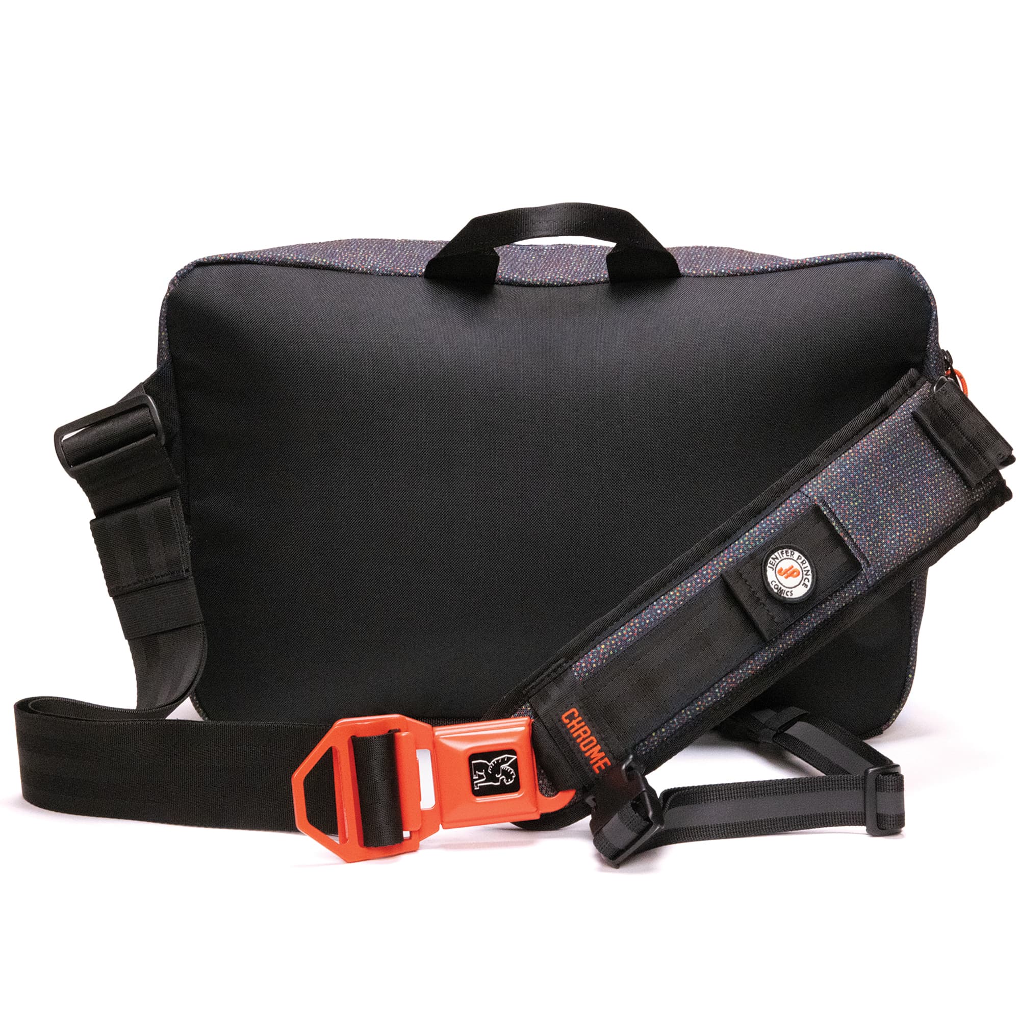 The back of the Chrome x J Prince Kadet Max Pride Bag #color_j prince