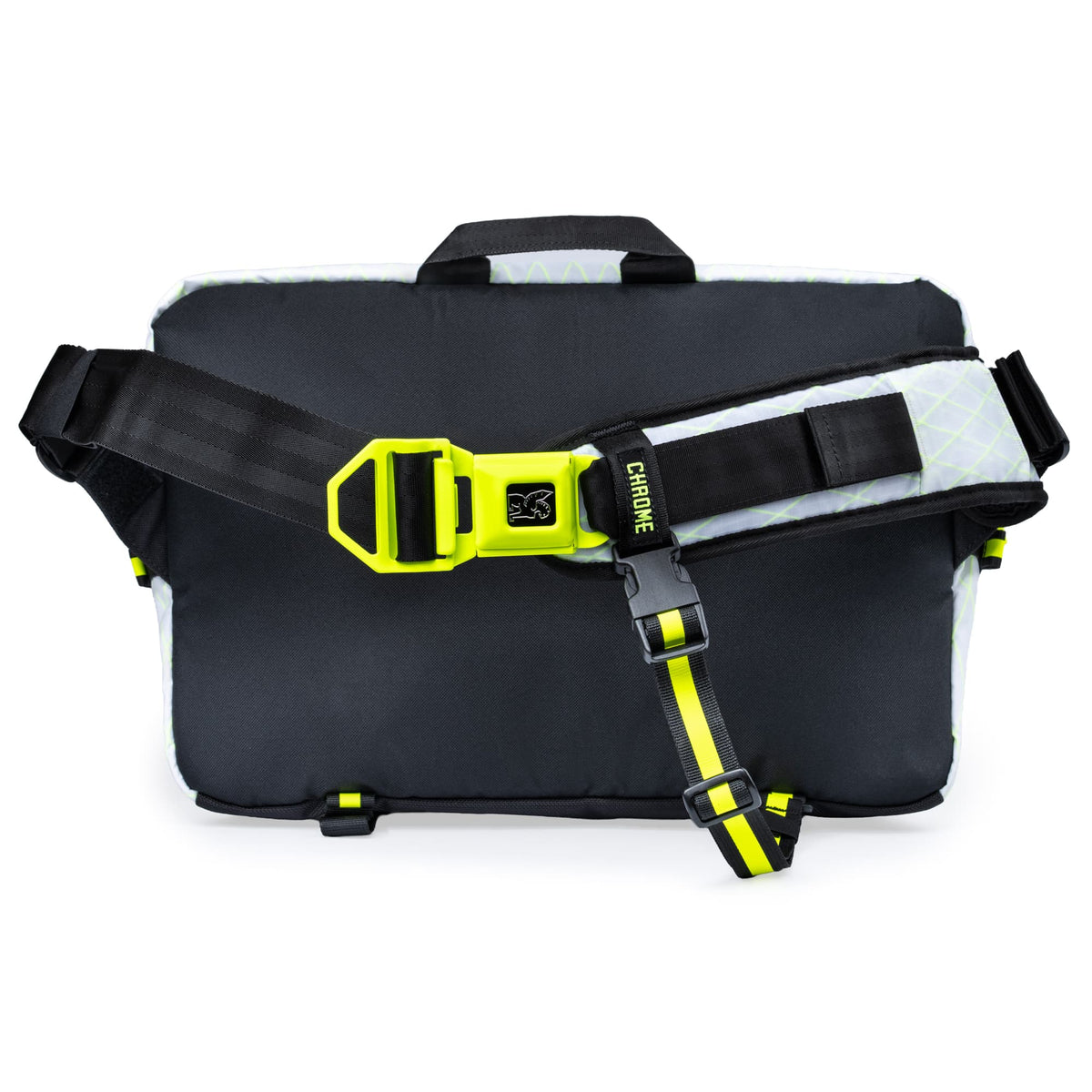 The back of the new color Kadet Max Sling in White Yellow Neon X #color_White / Neon Yellow X
