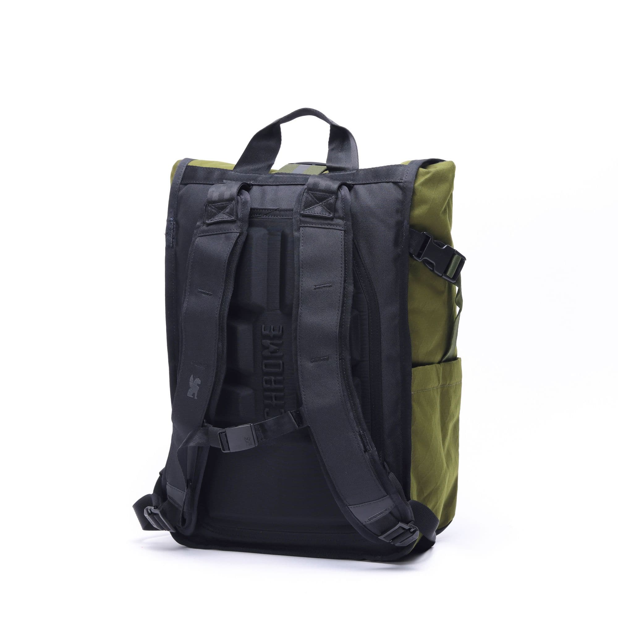 The back of the Barrage 18L in green #color_moss x