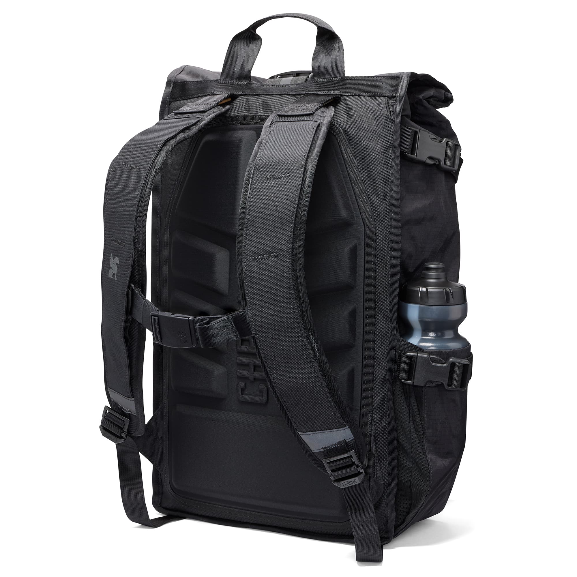 Back of the Barrage backpack 22L in reflective black #color_black xrf