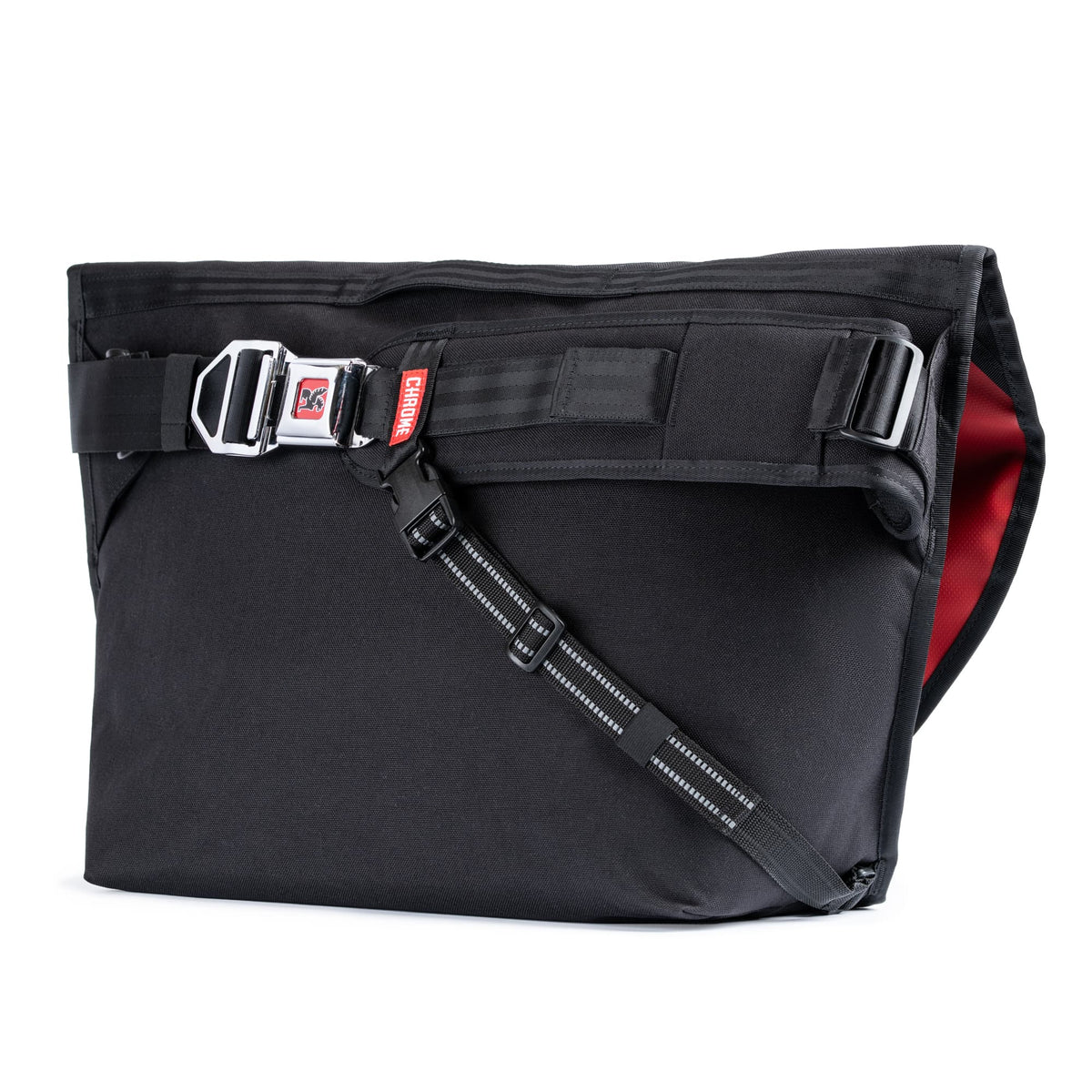 The back of the Citizen 24L Messenger in new Classic Black White #color_classic / black / white