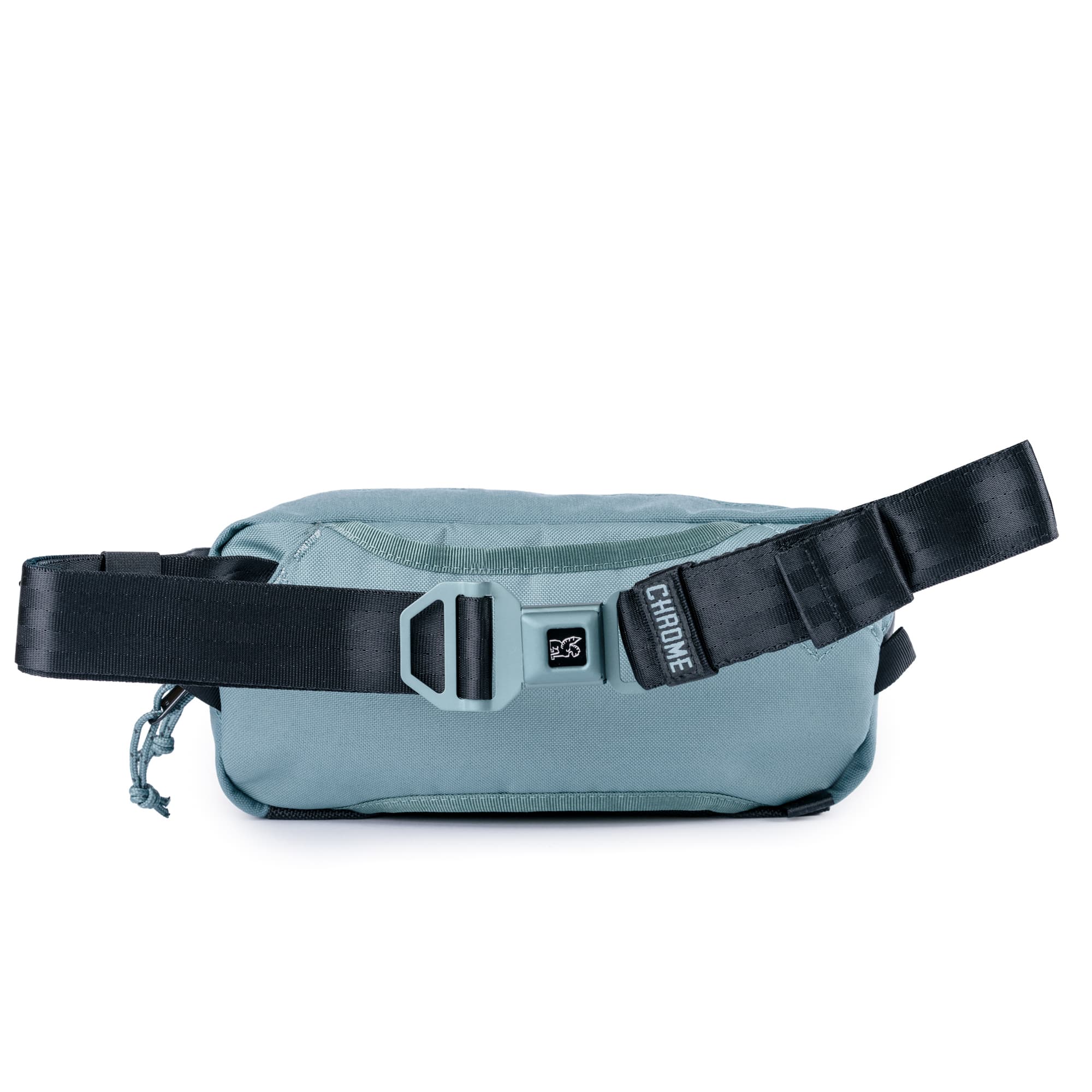 The back of the new Micro Kadet 3L crossbody in Steel Blue #color_steel blue