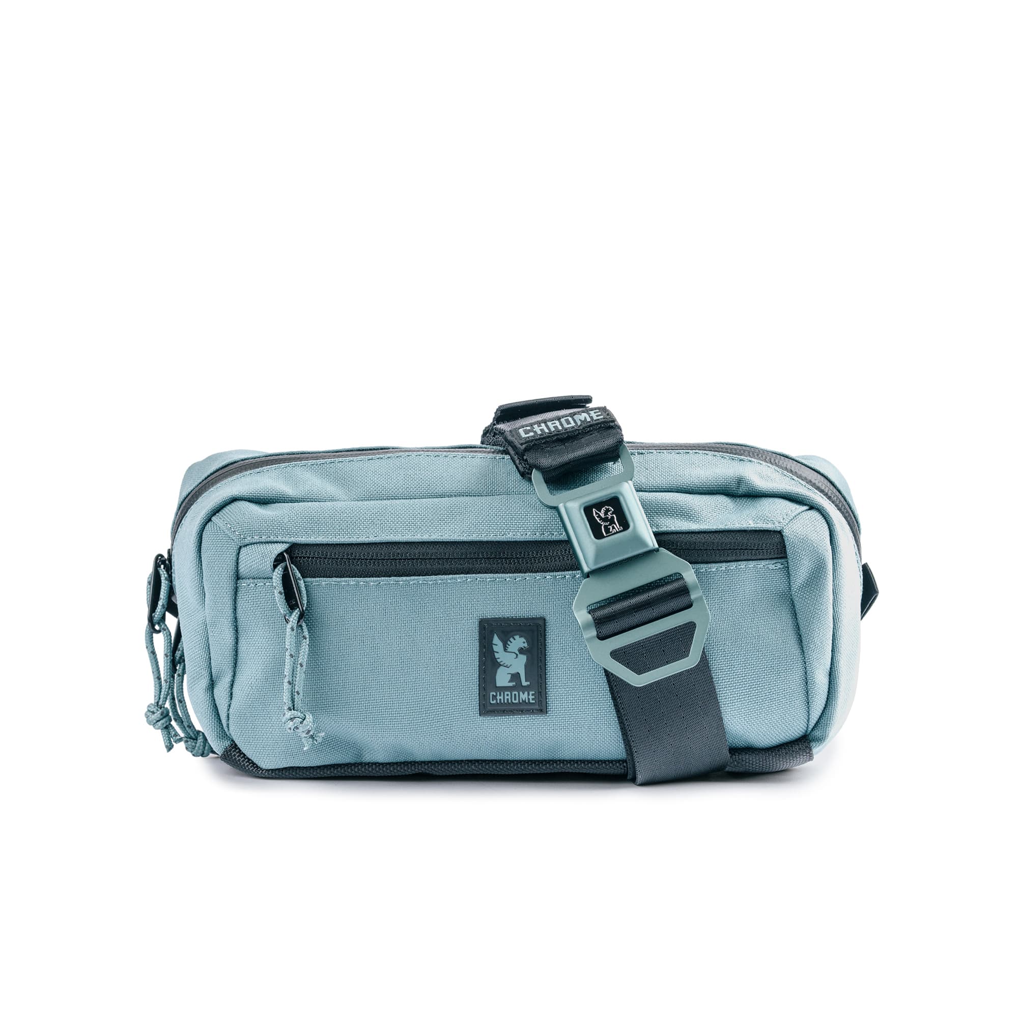 The full front of the new Micro Kadet 3L crossbody in Steel Blue #color_steel blue