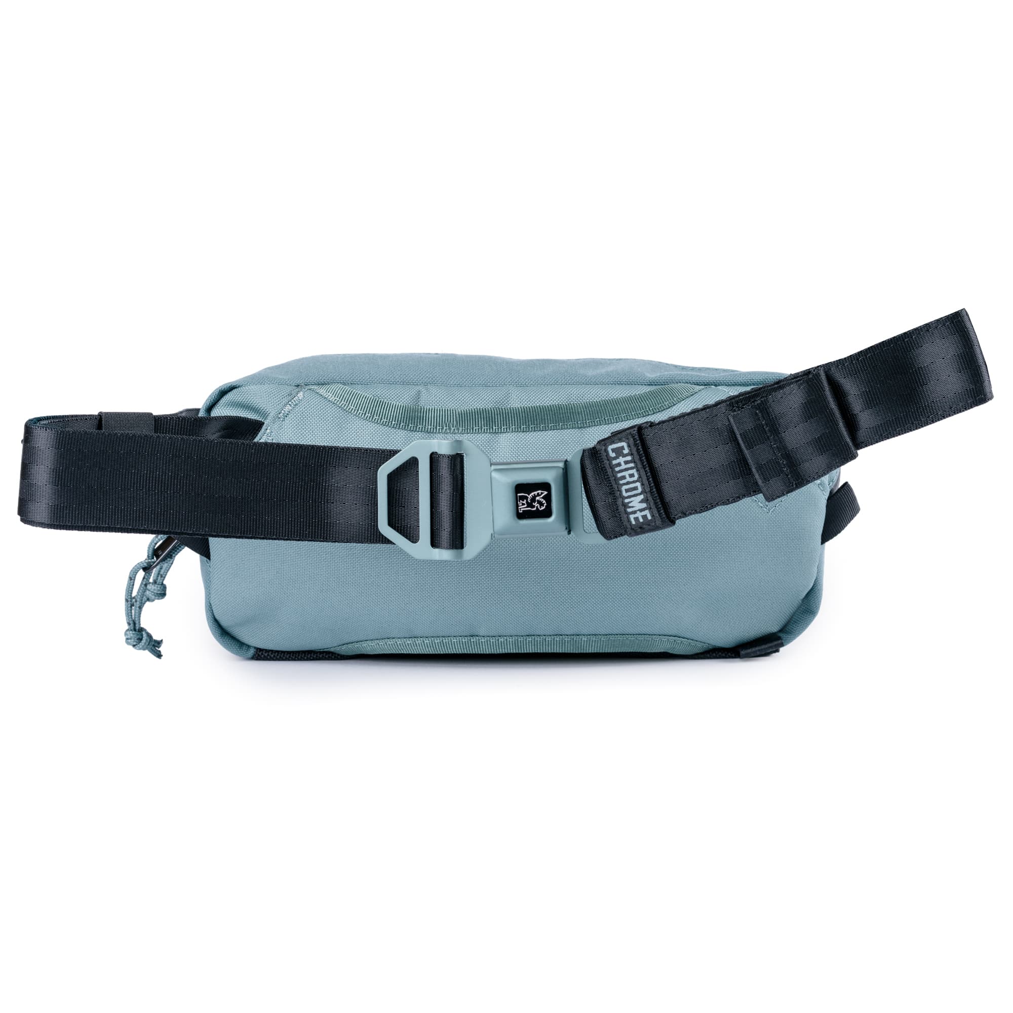 The back of the new Micro Kadet 3L crossbody in Steel Blue #color_steel blue