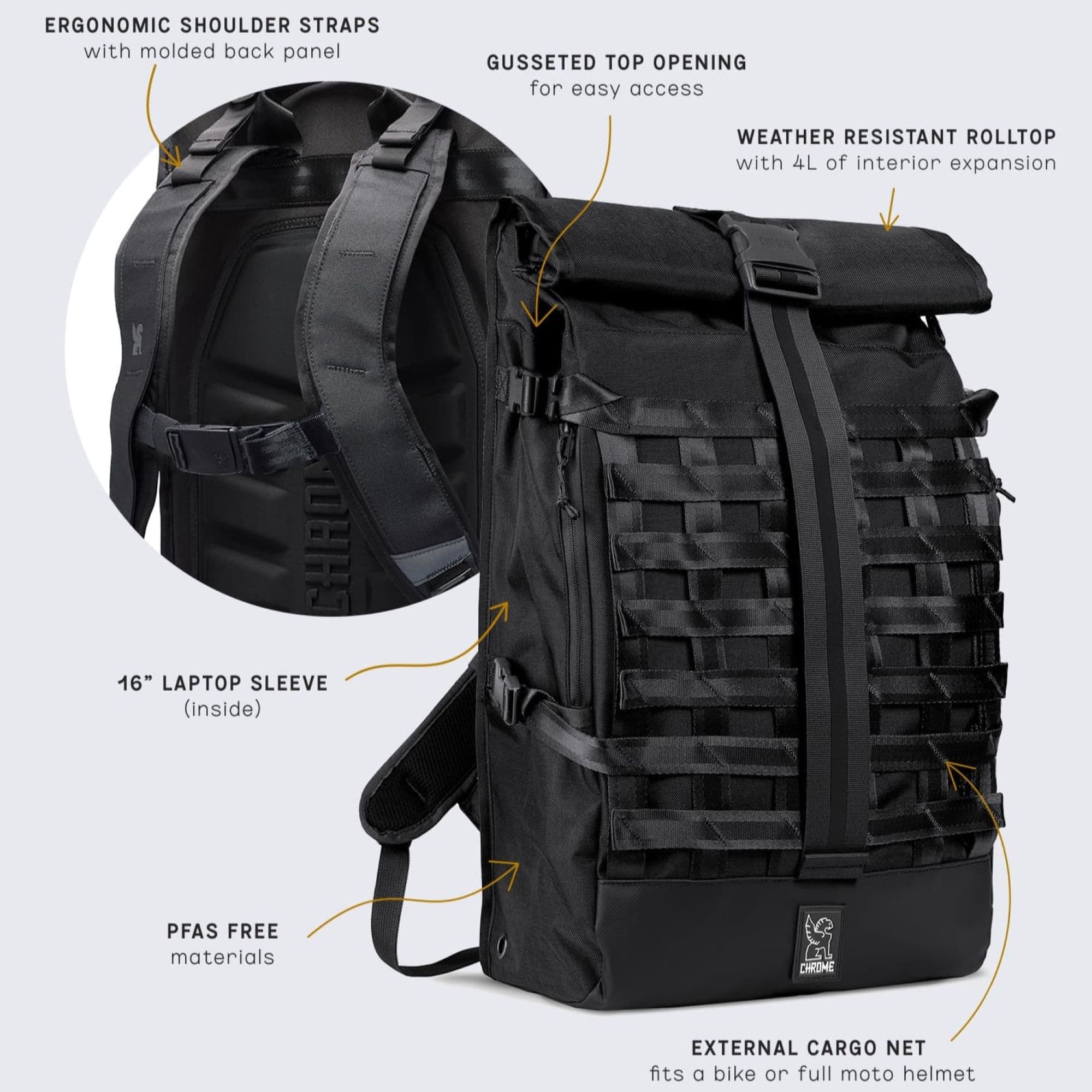 Features of the Barrage 34L Backpack