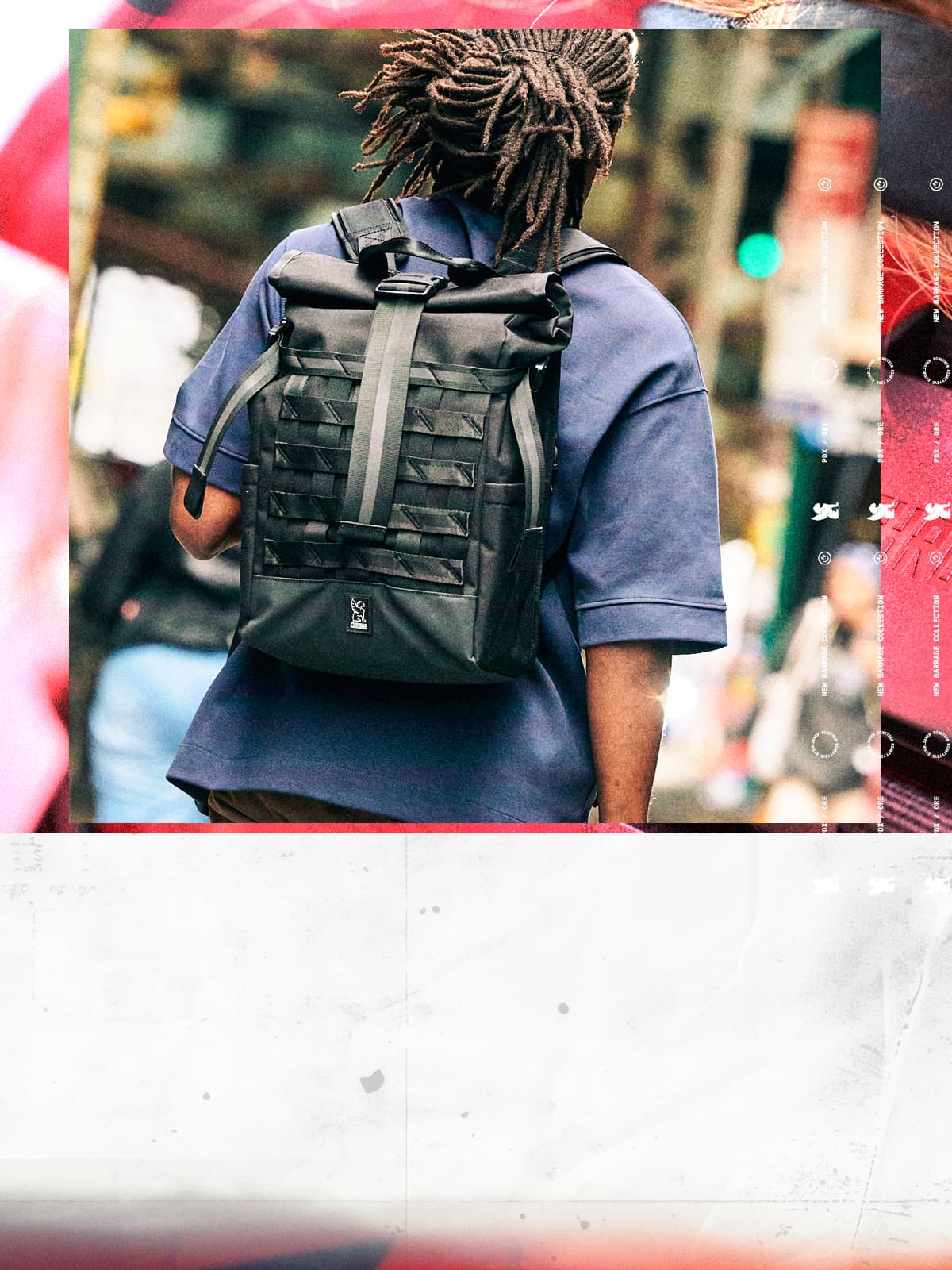 Man carrying a black barrage backpack
